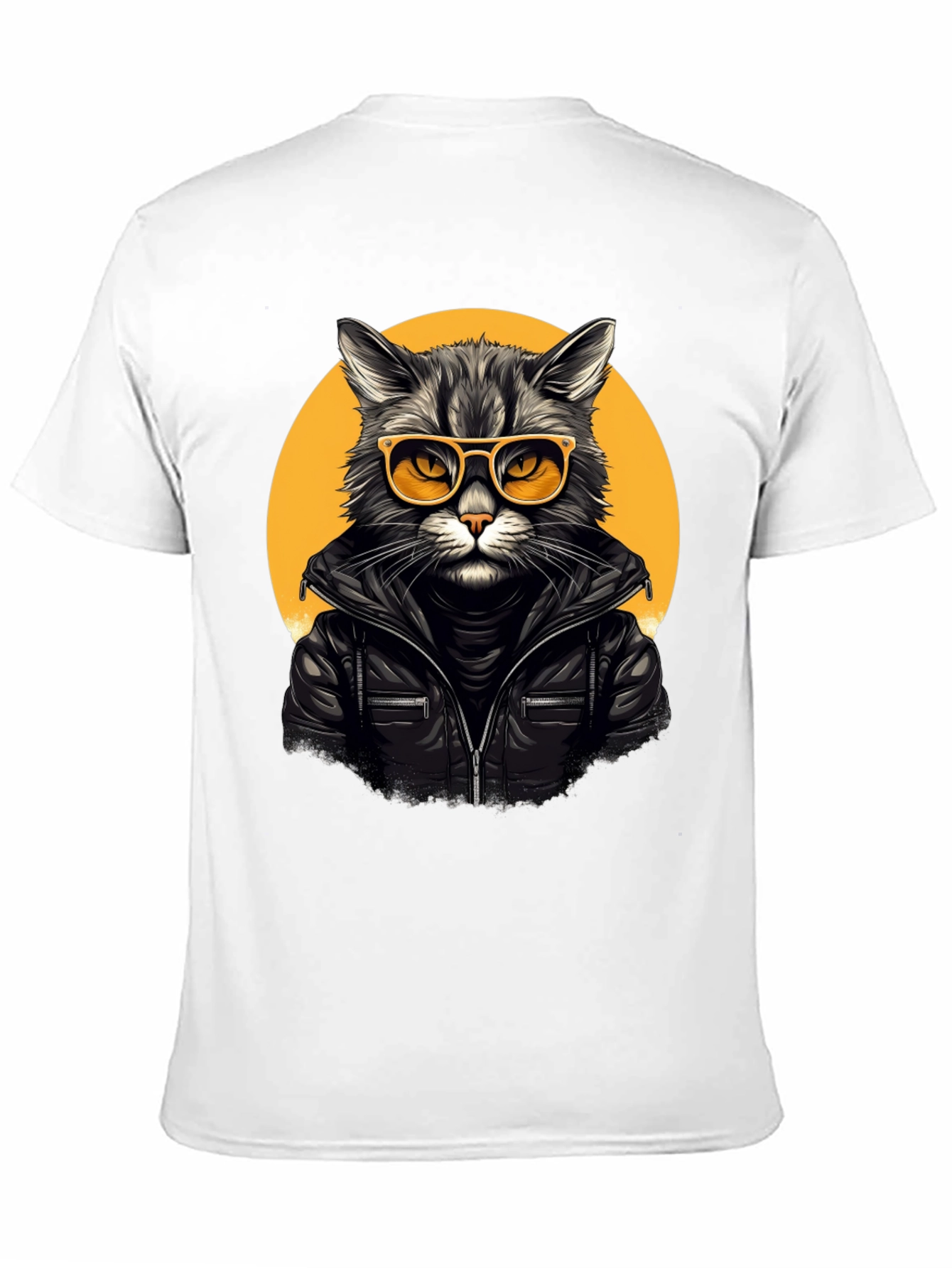 Black Cool Cat Biker T-Shirt view 11