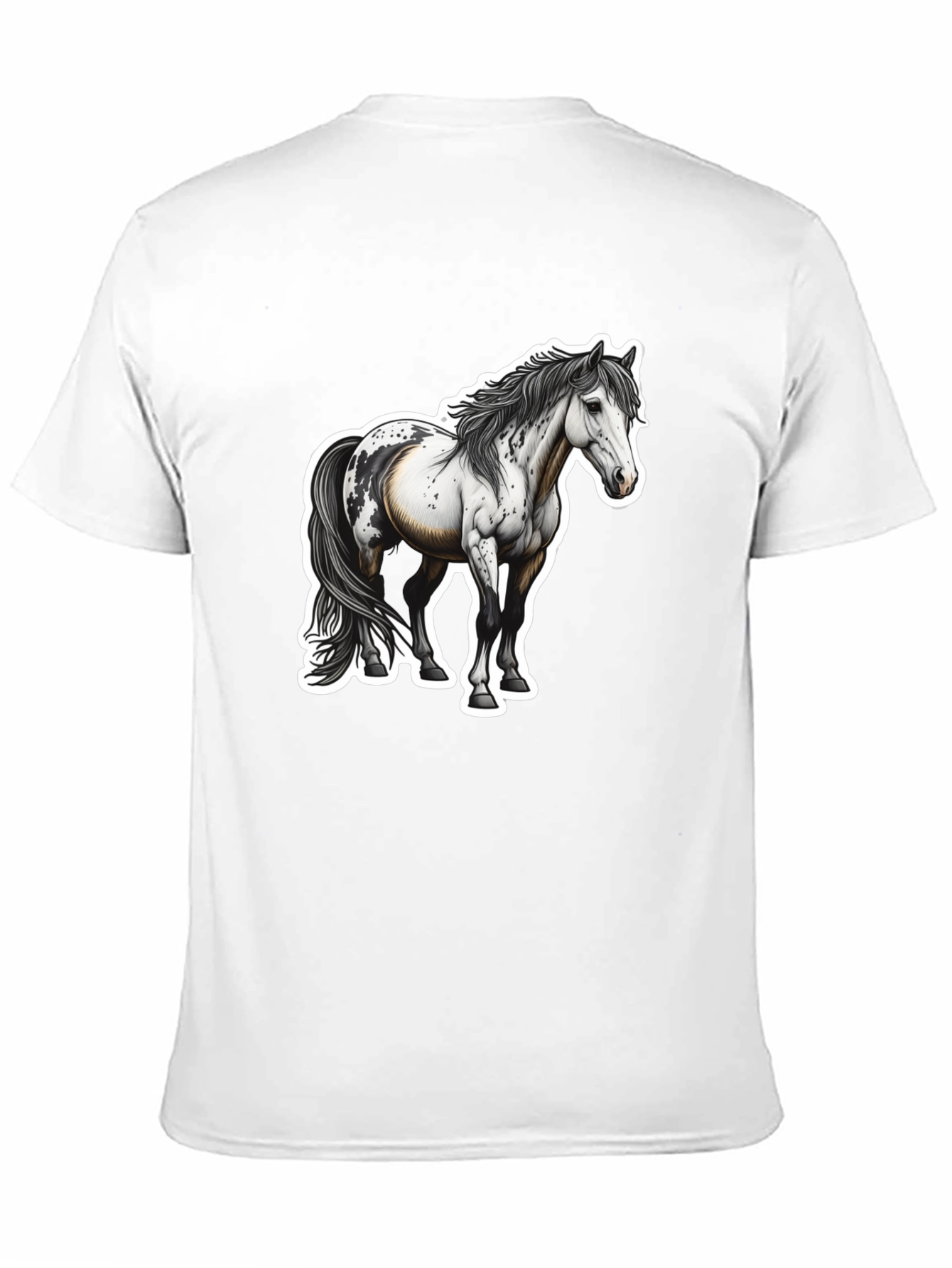 Horse Graphic Black Tee for Men - 11