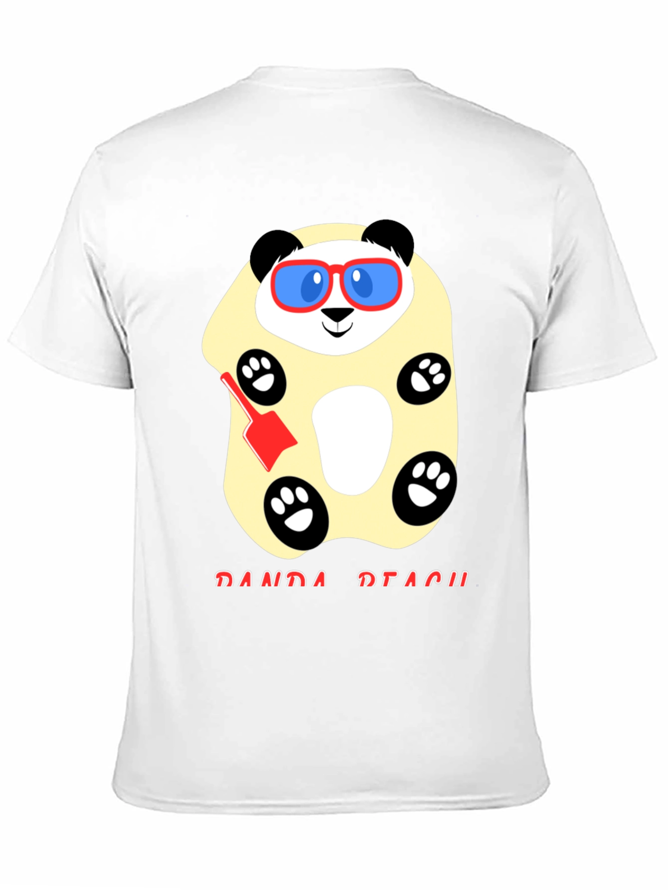Black Cool Panda Beach T-Shirt - Black Cotton view 11