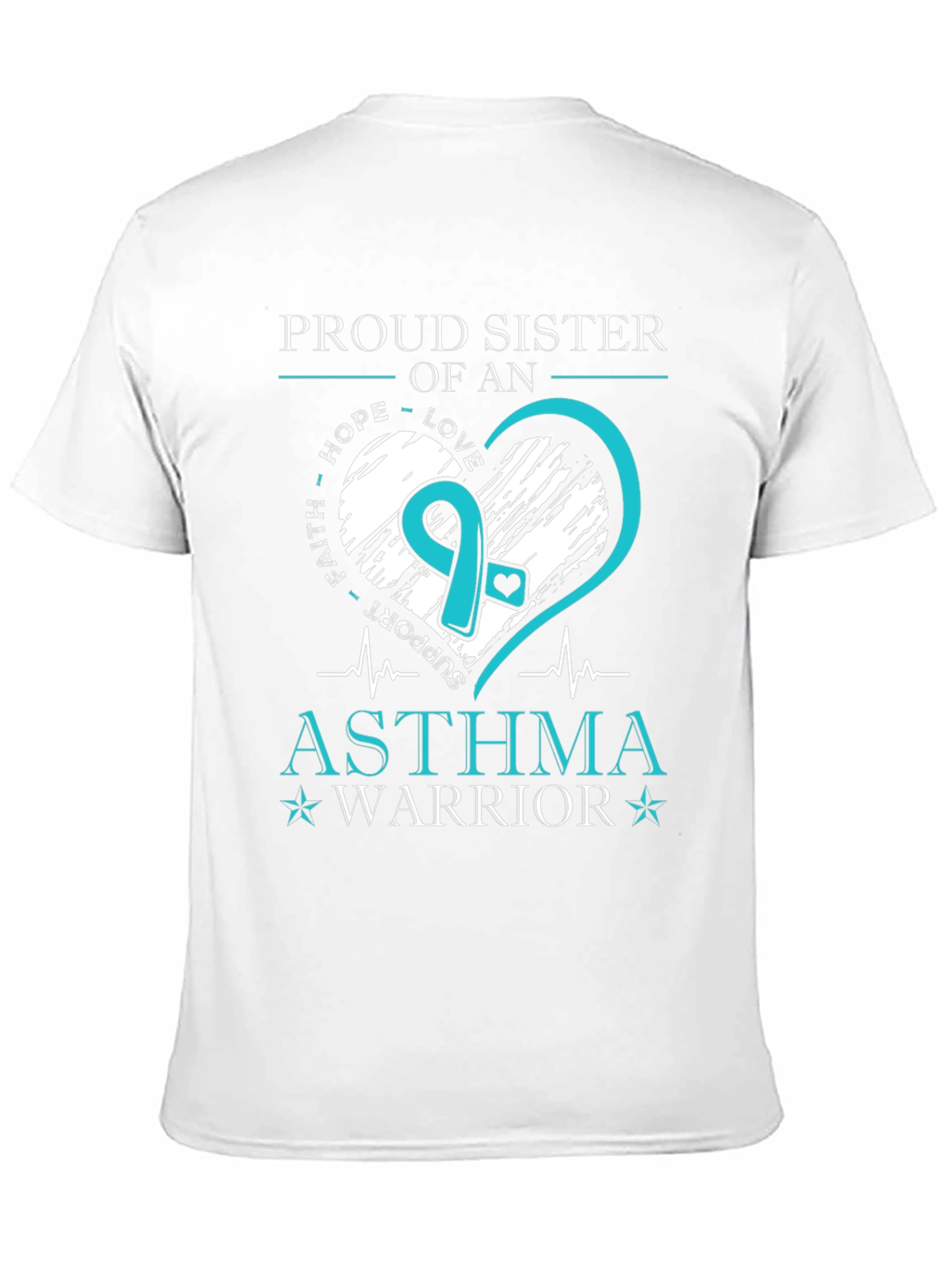Black Proud Sister of an Asthma Warrior T-Shirt view 11