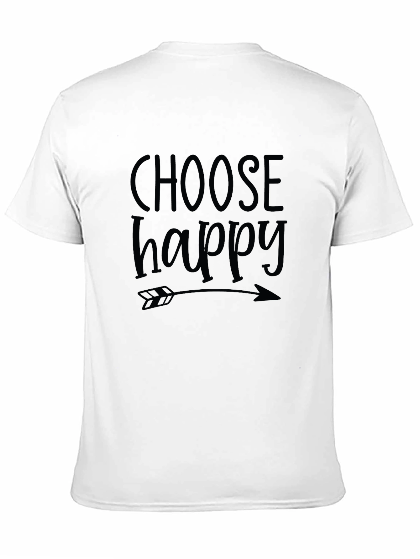 Black Choose Happy Graphic Tee - Black Cotton Blend Comfort view 11