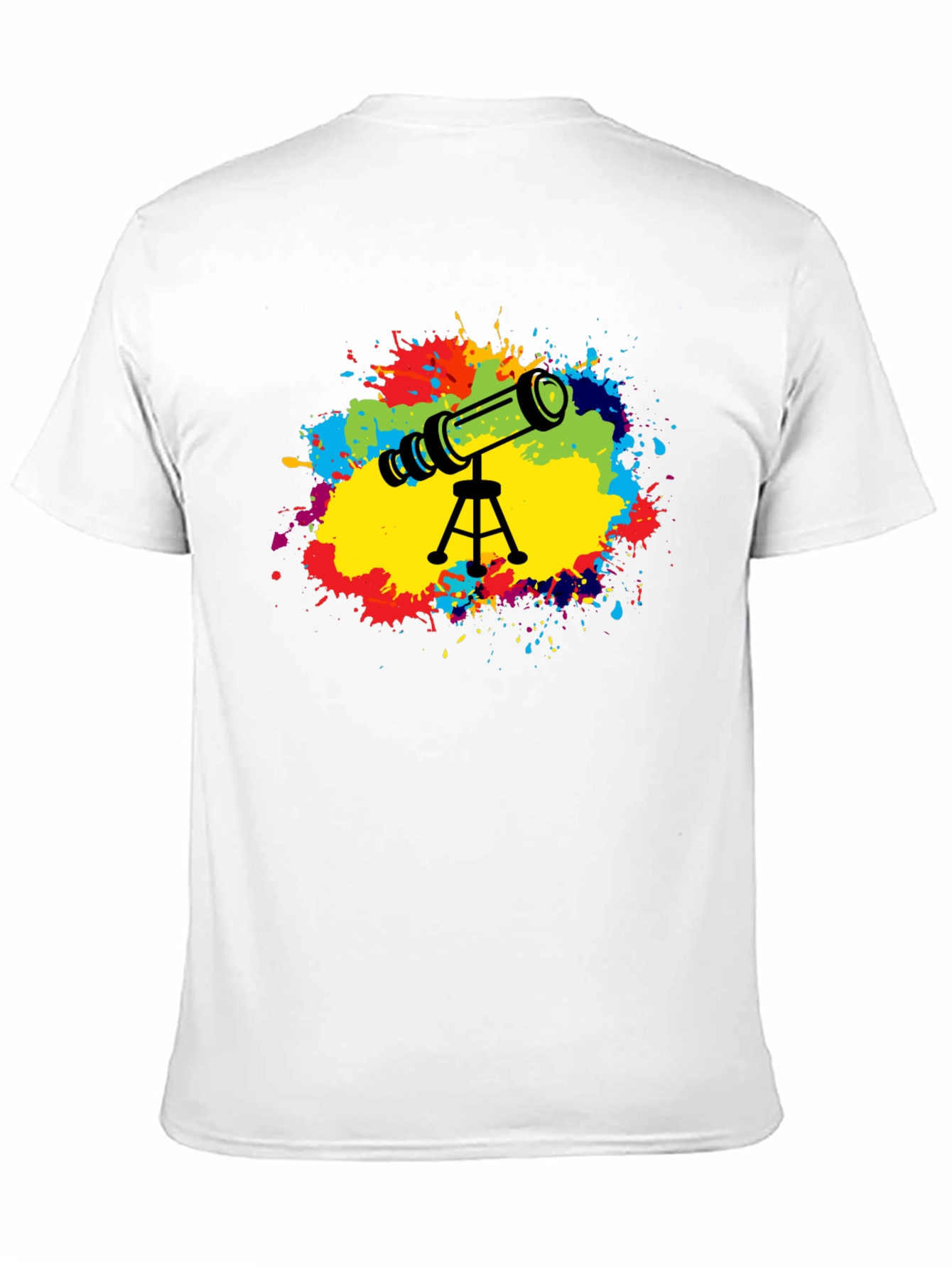 Black Telescope Splash Graphic T-Shirt - Astronomy Tee view 11