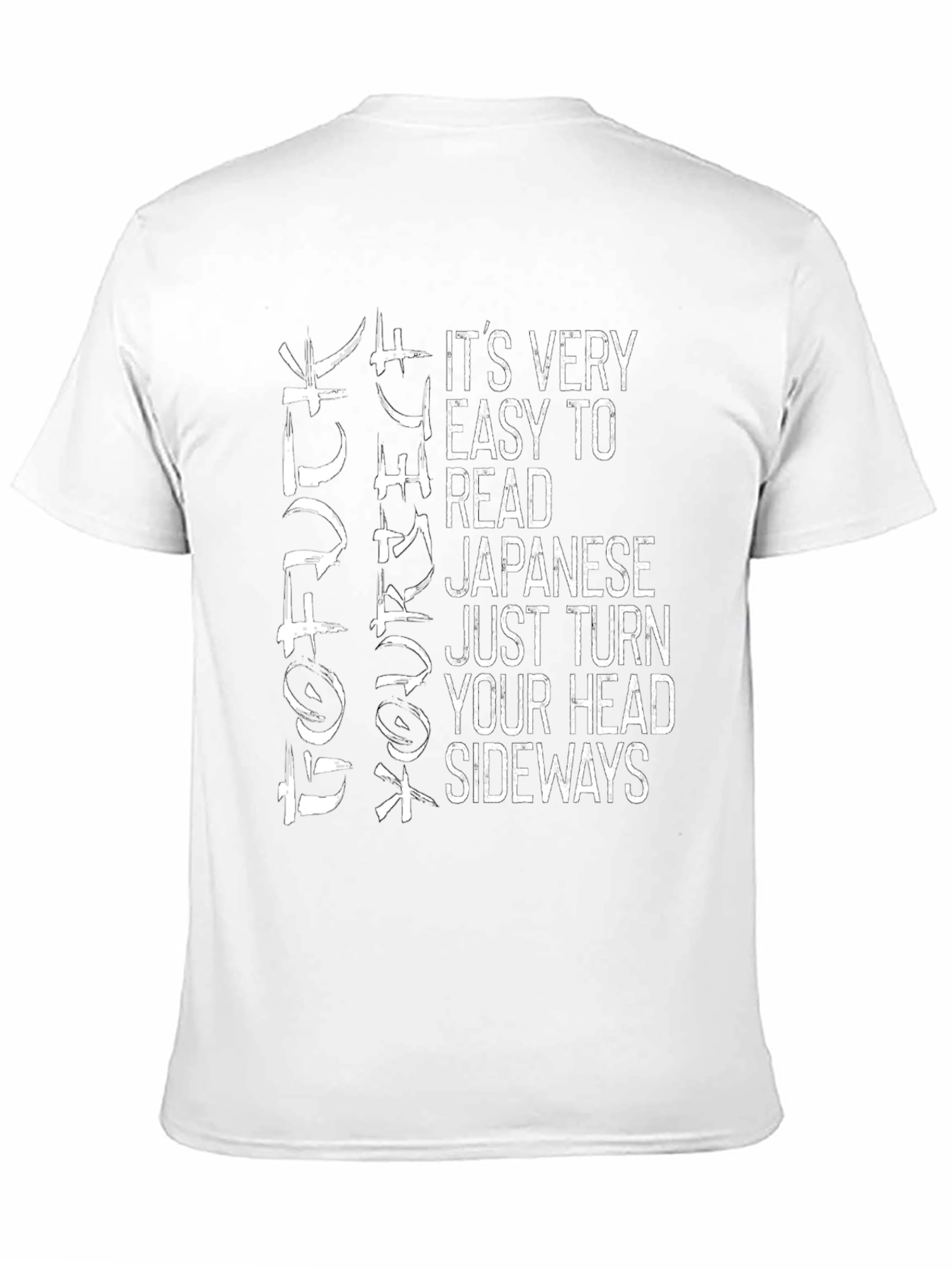 Black Funny Japanese Sideways T-Shirt - Easy To Read view 11