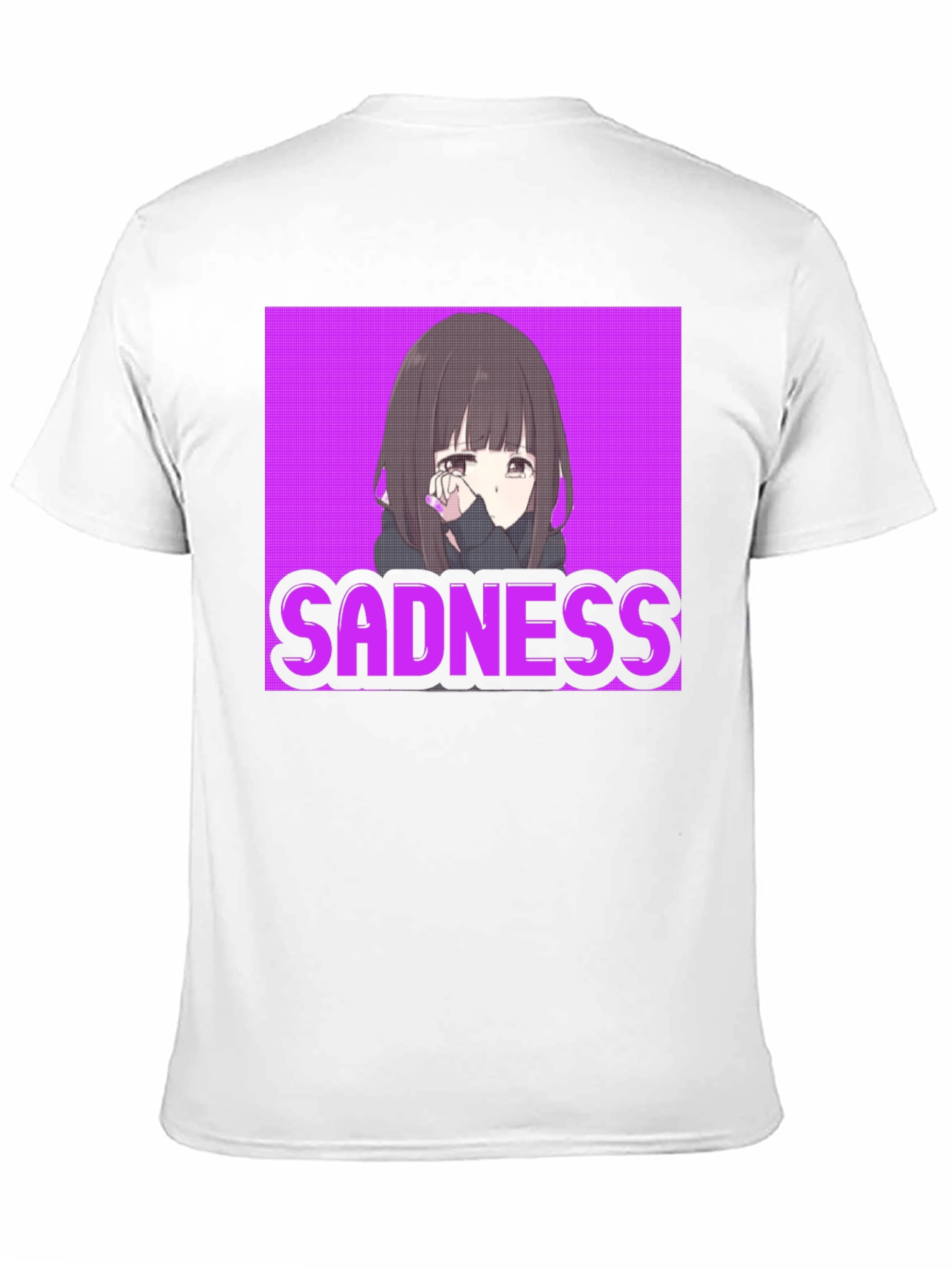 Black Sadness Anime Girl T-Shirt - Streetwear Graphic Tee view 11