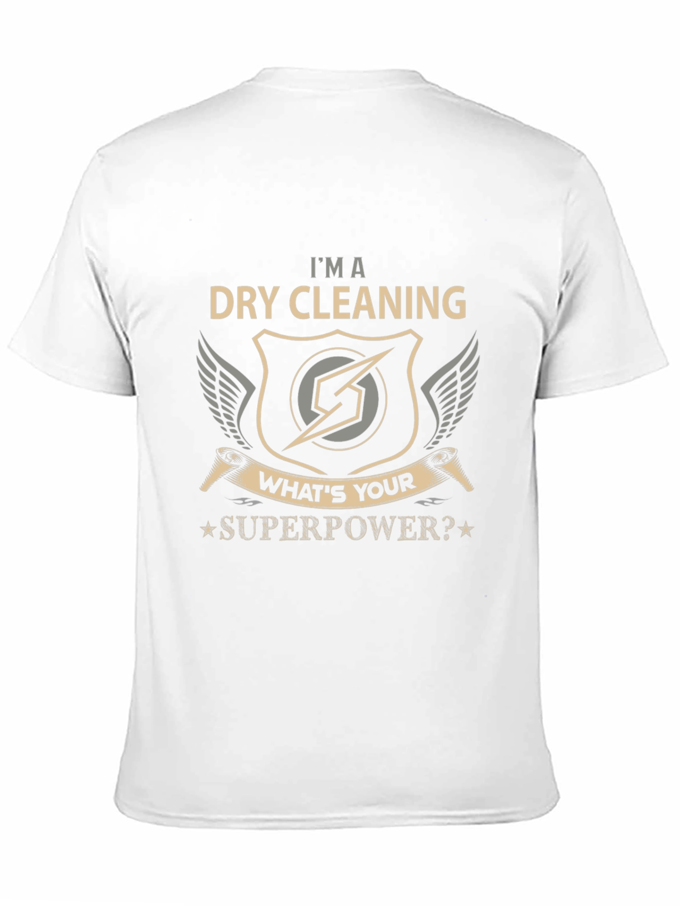Black Dry Cleaning Superpower Tee - Novelty Graphic T-Shirt view 11