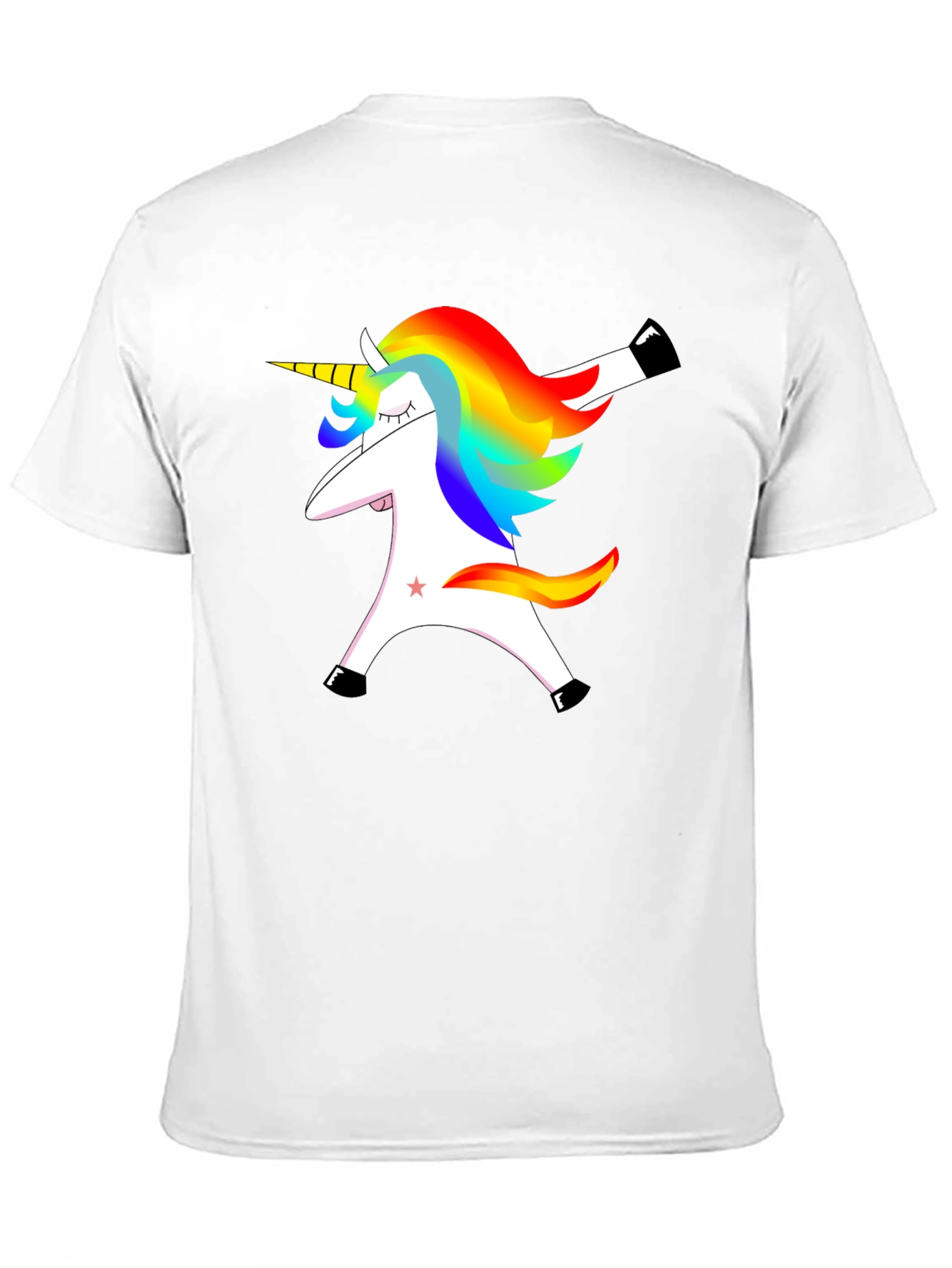 Black Dabbing Unicorn Graphic Tee - Black Cotton T-Shirt view 11