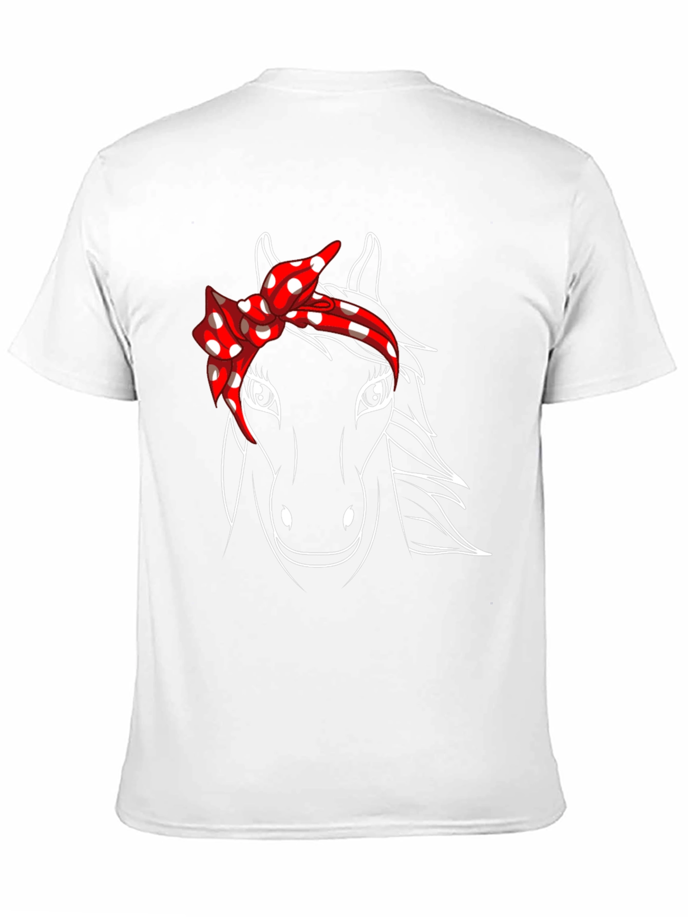 Black Horse Graphic Tee with Bandana - Black Casual T-Shirt view 11