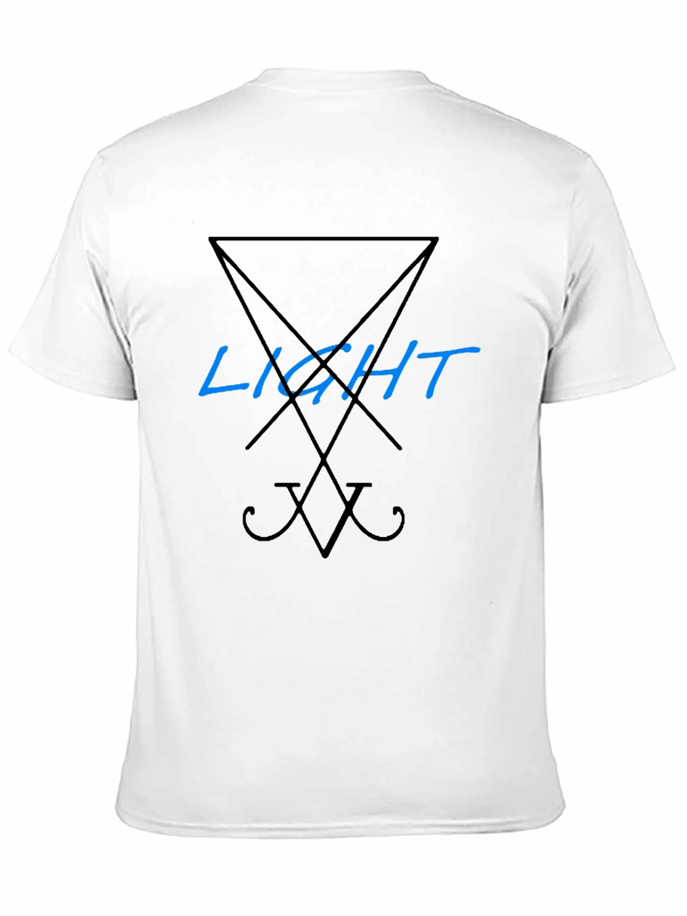 Black Men's Black T-Shirt with 'Light' Lucifer Symbol Design view 11