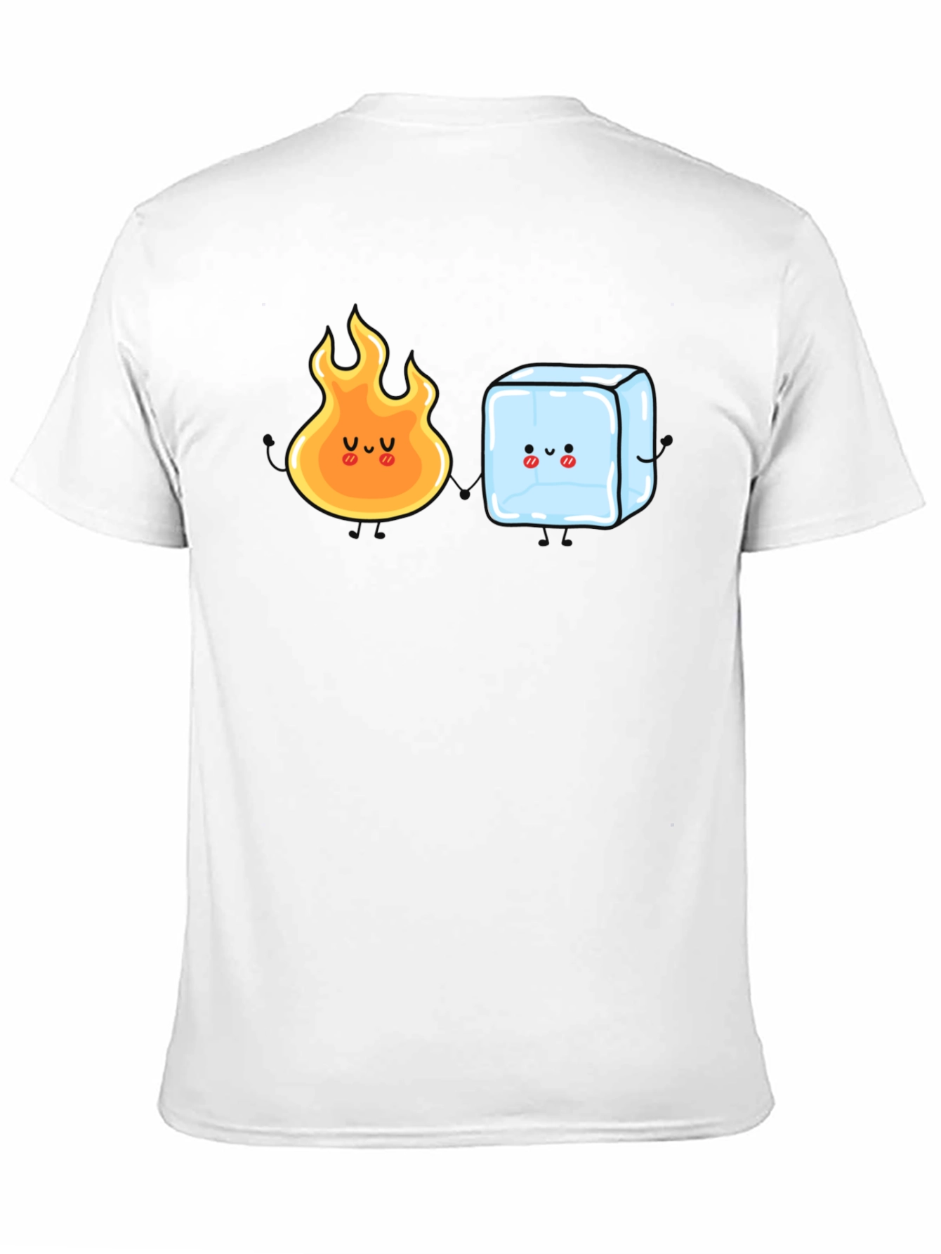 Black Cute Fire and Ice Cube Graphic T-Shirt view 11