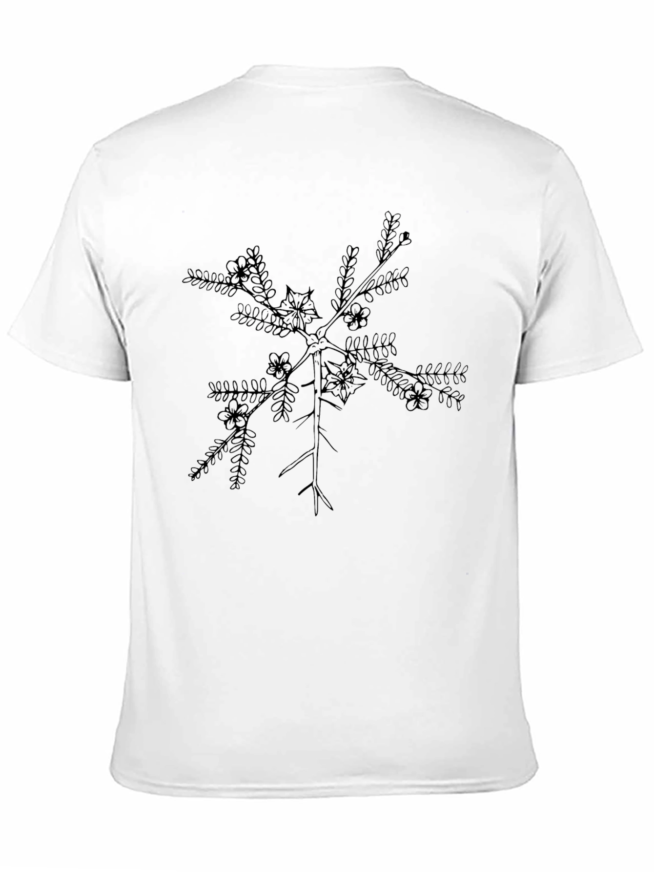 Black Botanical Branch Graphic Tee - Black Casual Comfort view 11