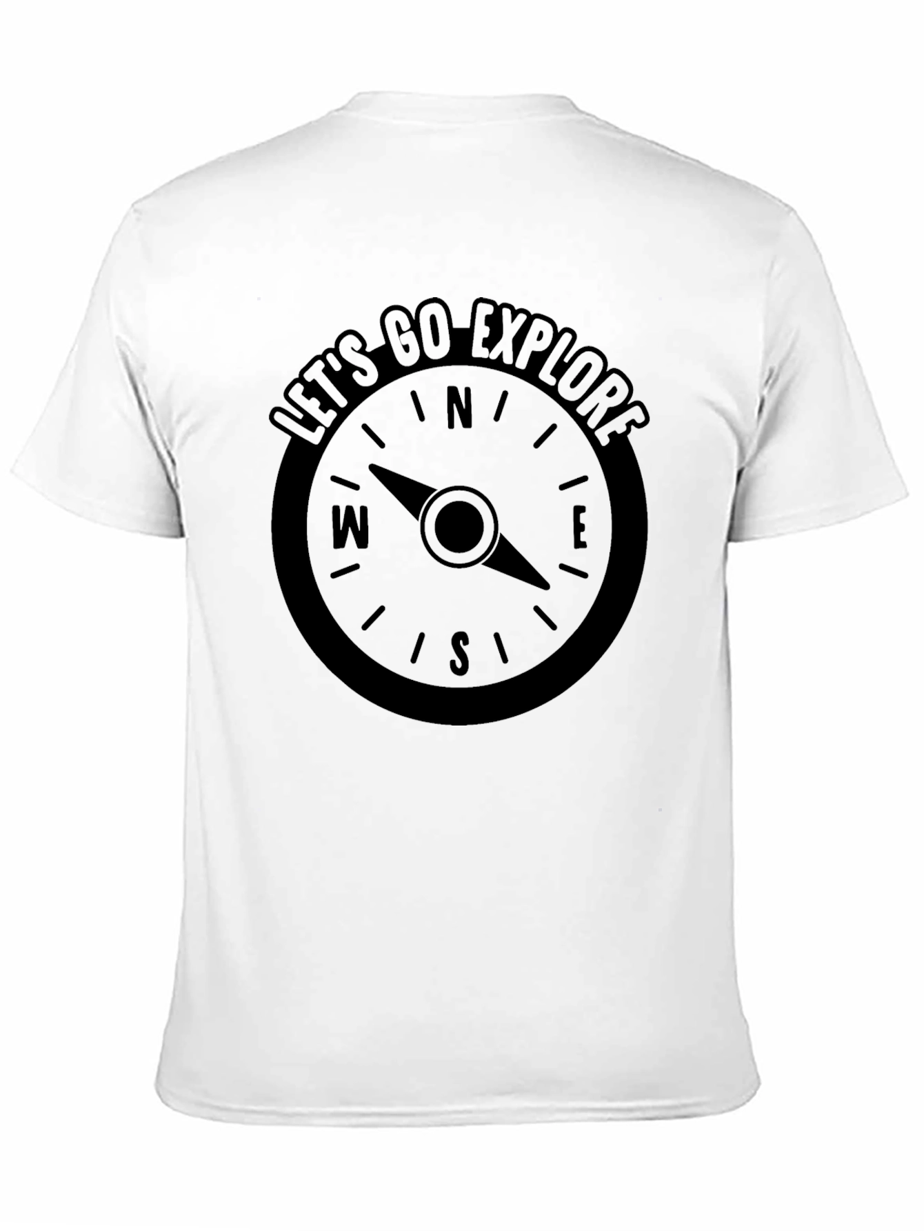 Black Let's Go Explore Compass Graphic T-Shirt view 11