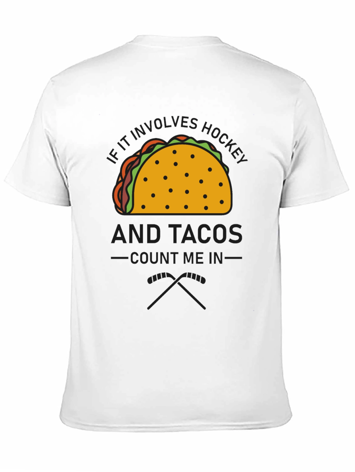 Black Hockey and Tacos Graphic Tee view 11