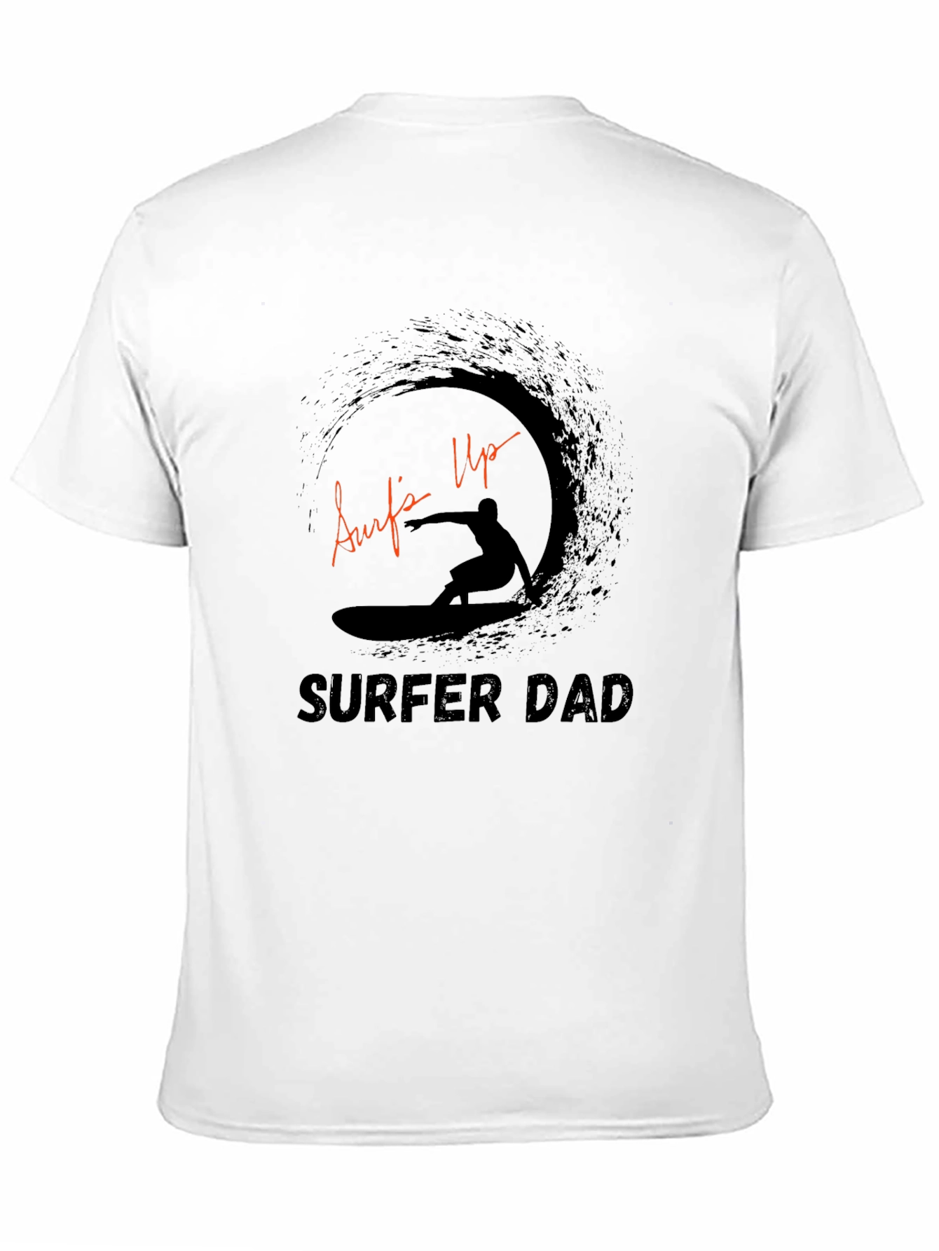 Black Surfer Dad Graphic Tee - Black Casual T-Shirt view 11