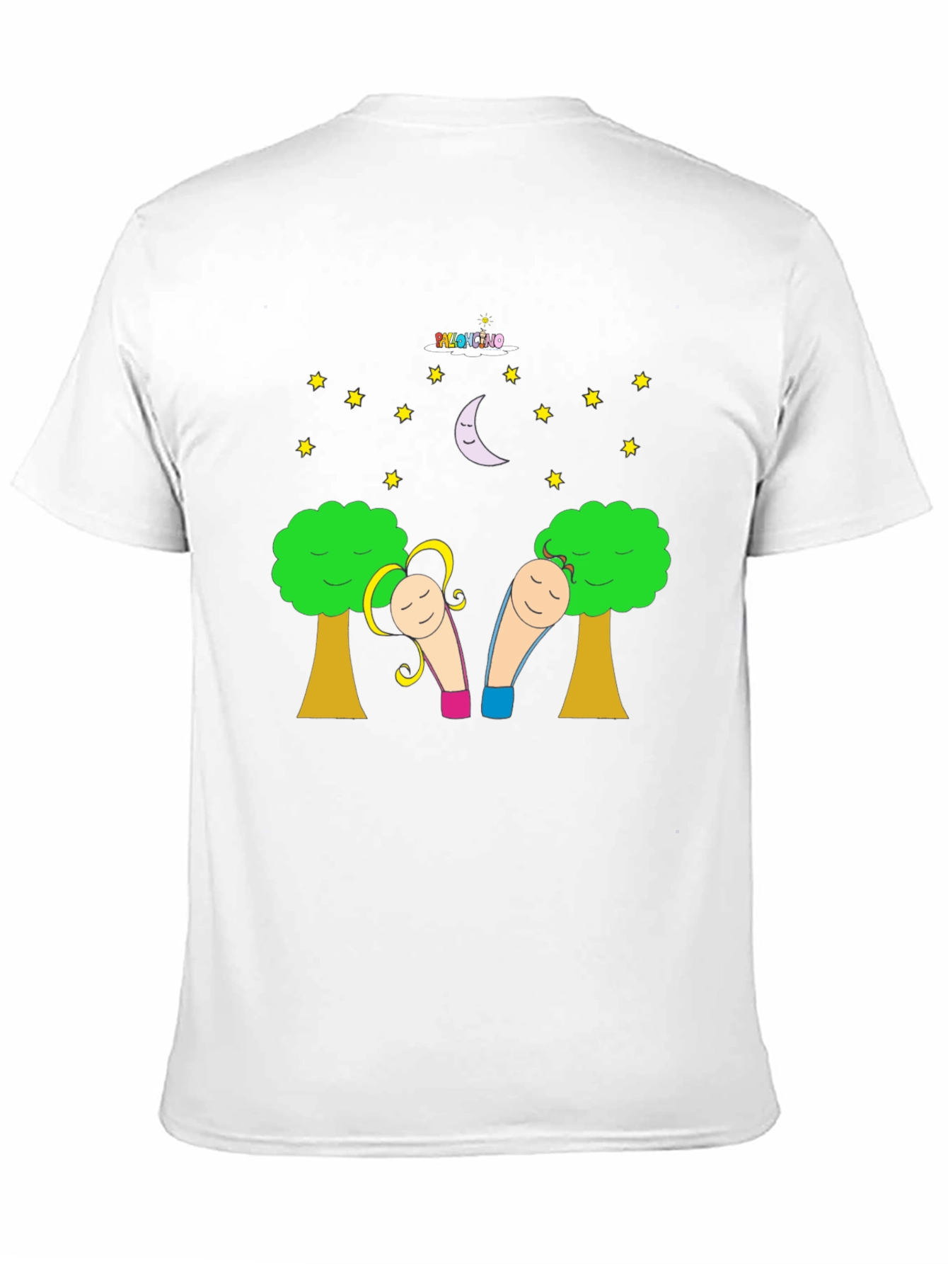 Black Whimsical Cartoon T-Shirt - Unisex Black Tee view 11