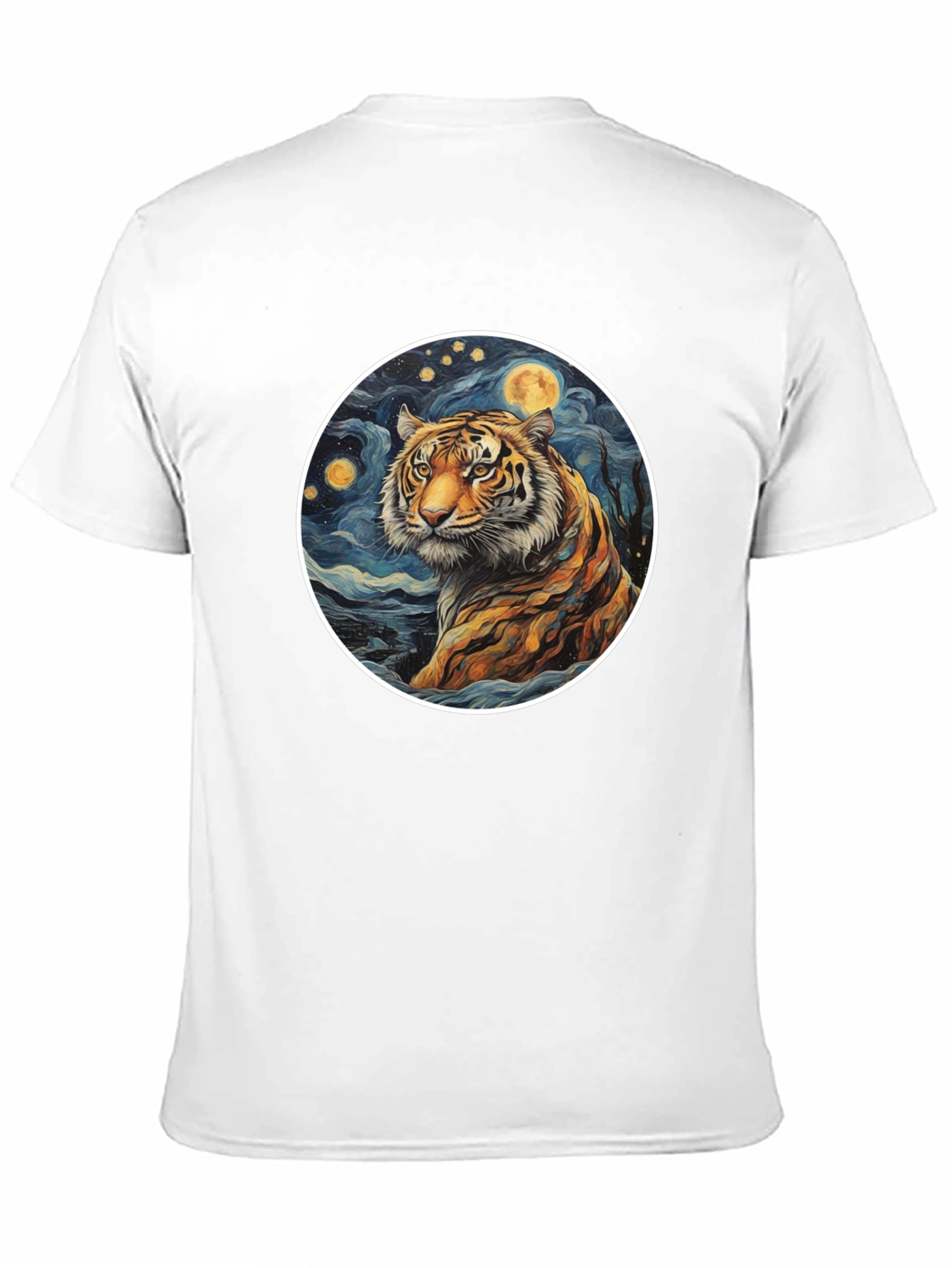 Black Tiger Moon Graphic Tee - Artistic Style view 11