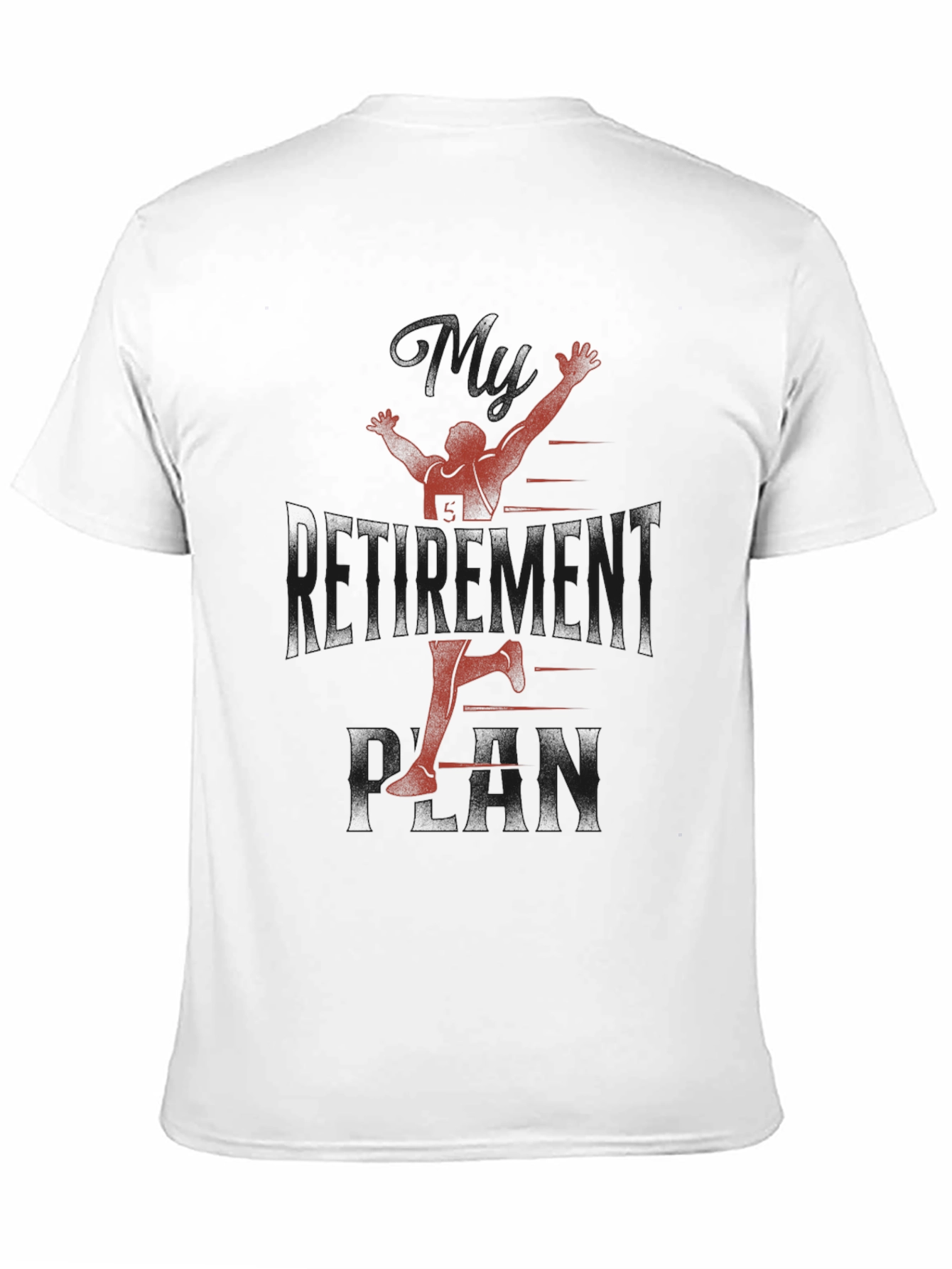 Black Funny Retirement Plan Running T-Shirt view 11
