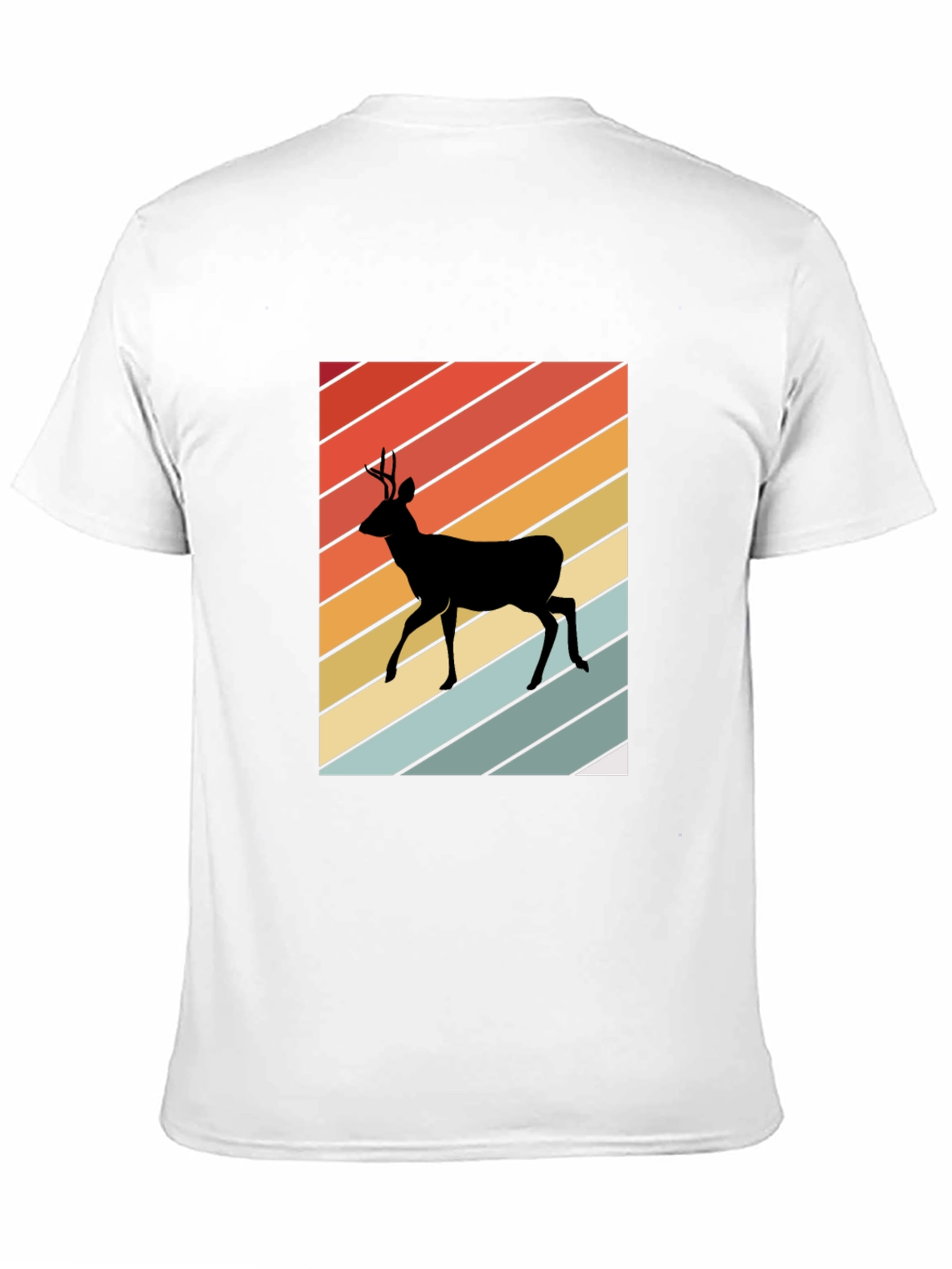 Black Retro Deer Silhouette T-Shirt view 11