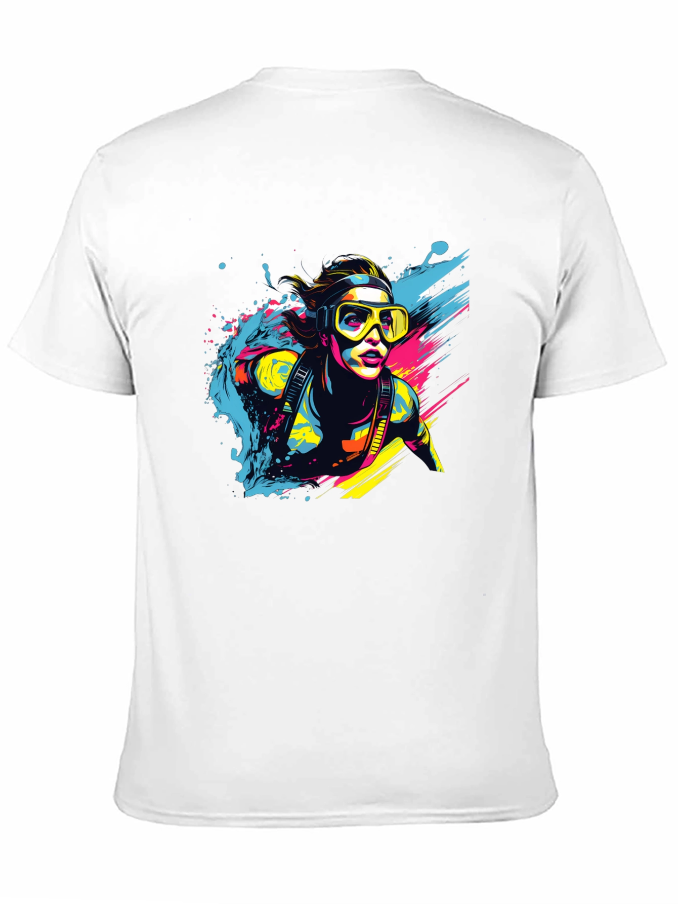 Black Diver Splash T-Shirt - Cool Graphic Tee view 11