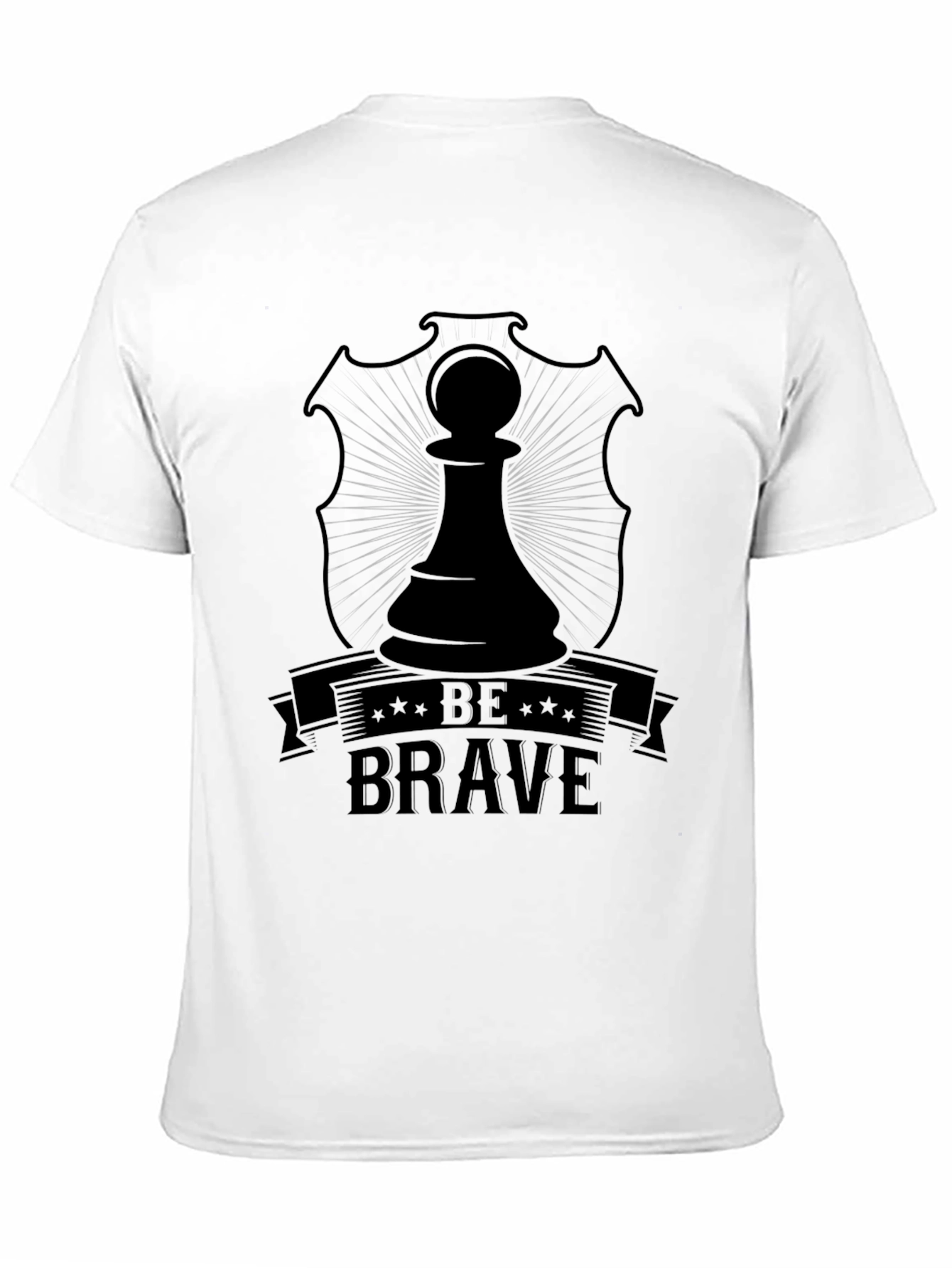 Black Be Brave Chess Piece Graphic T-Shirt view 11