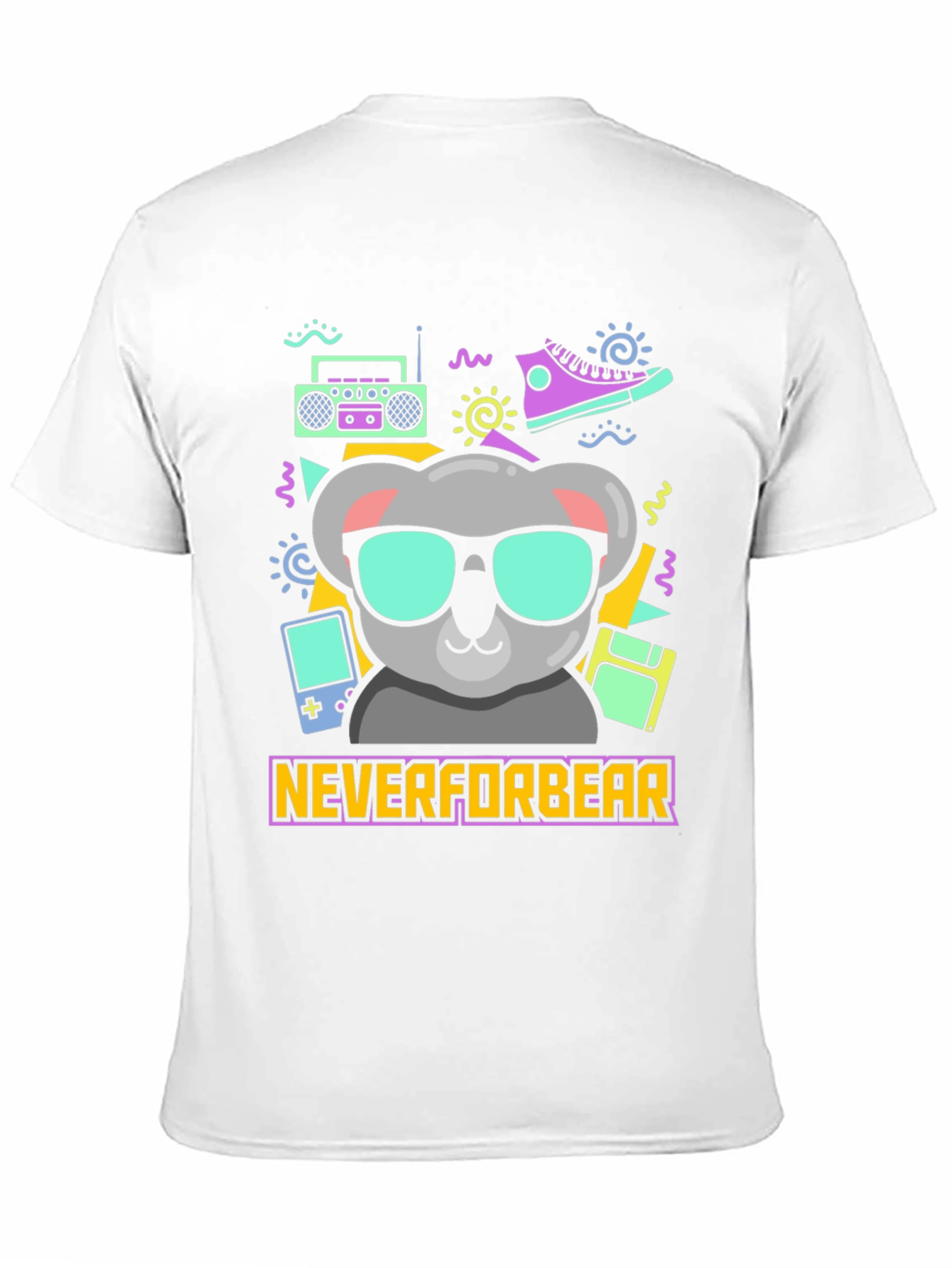 Black Cool Koala Retro T-Shirt - Neverforbear view 11