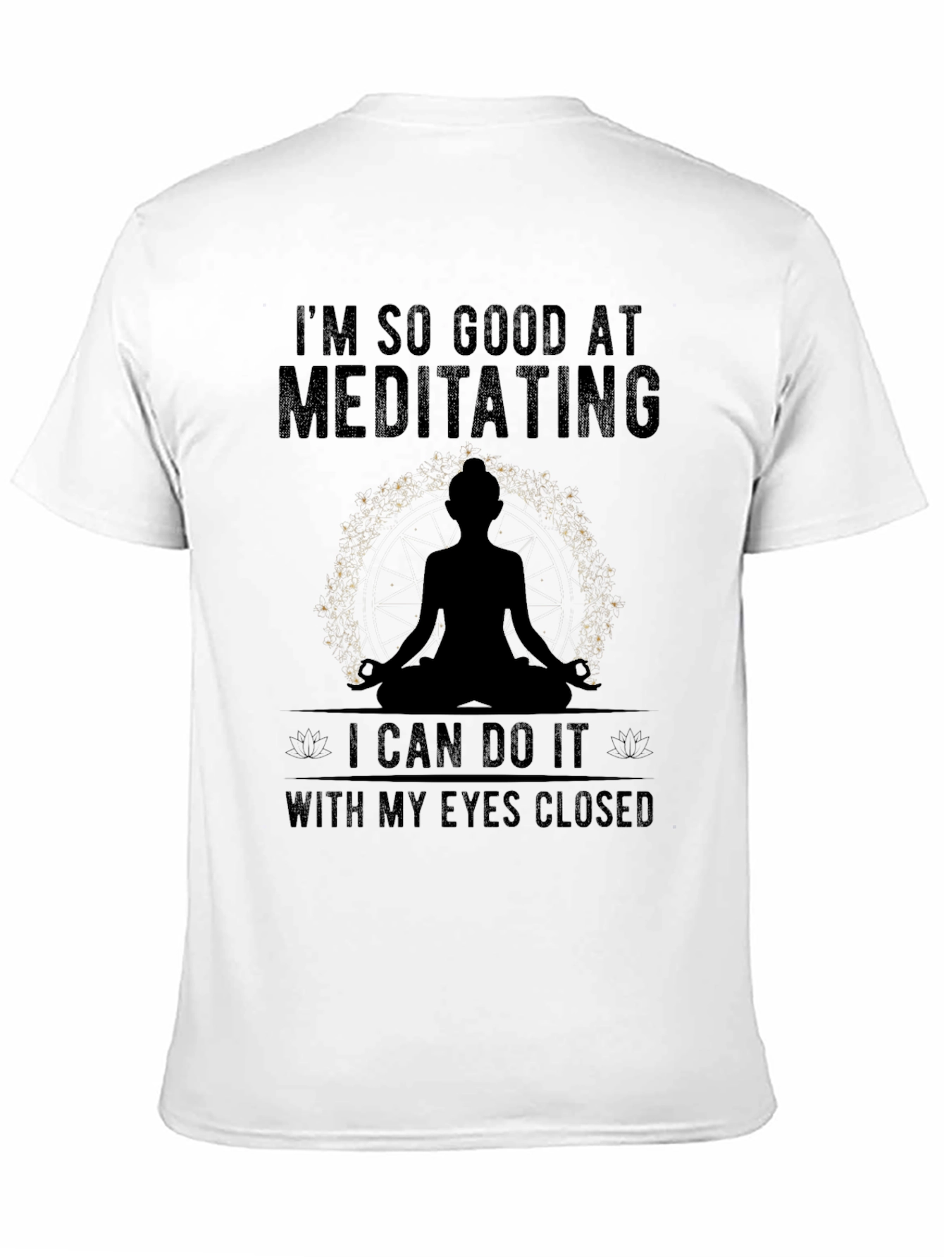 Black Meditating Graphic T-Shirt - Men's Black Tee view 11