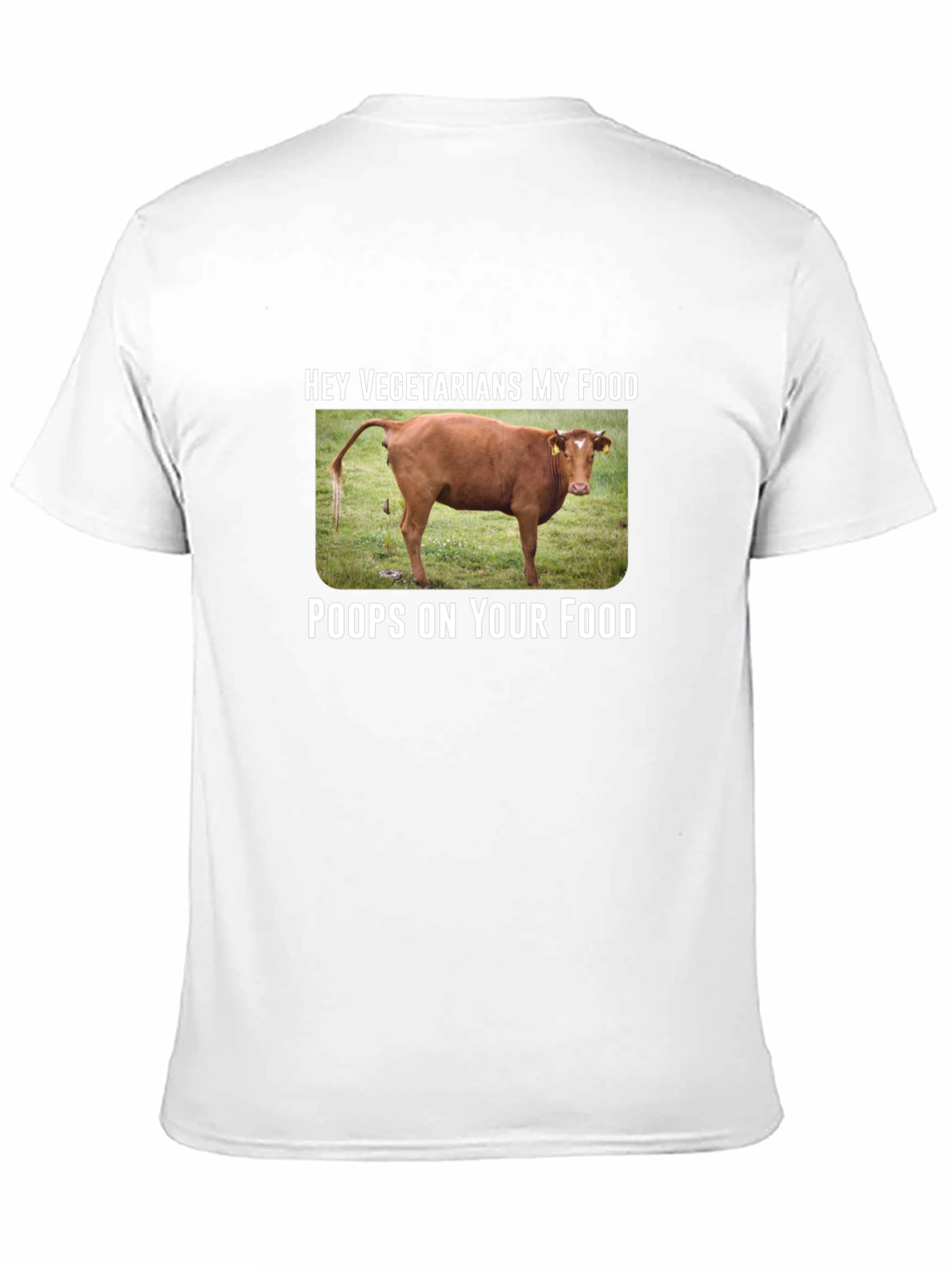 Black Humorous Vegetarian Food T-Shirt view 11