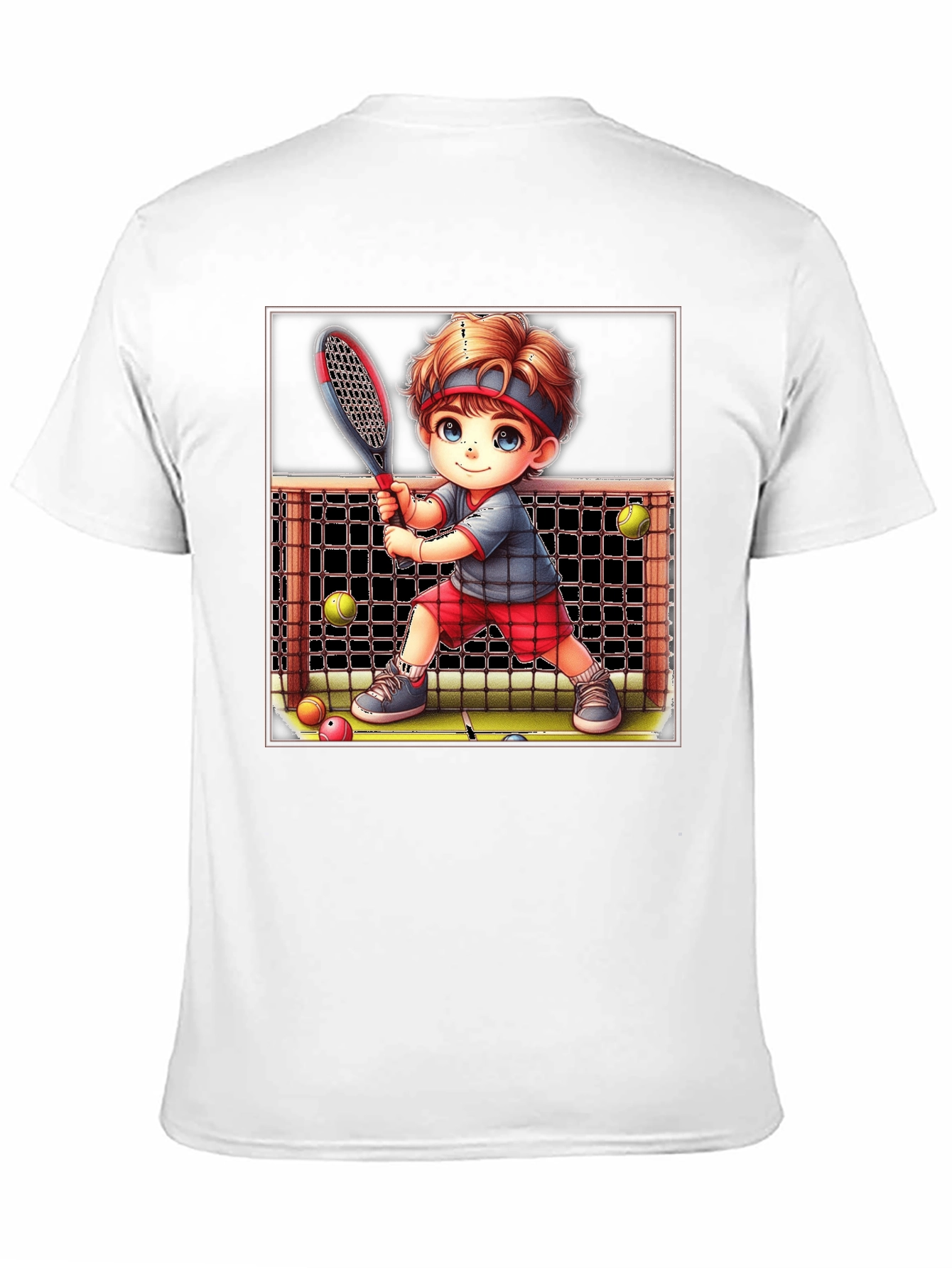 Black Tennis Kid Graphic Tee - Fun Sports T-Shirt view 11