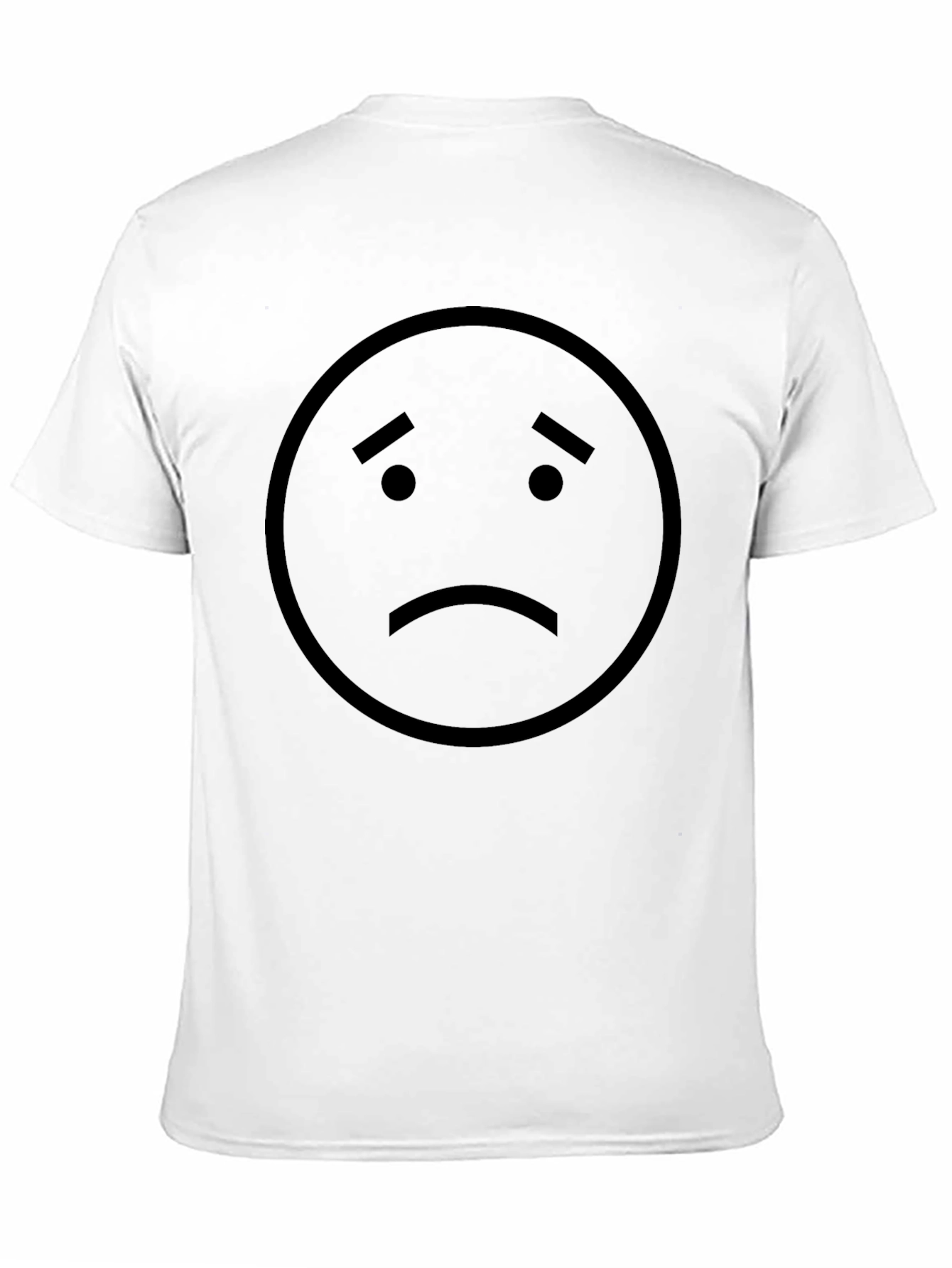 Black Sad Face Graphic T-Shirt - Unisex Casual Tee view 11