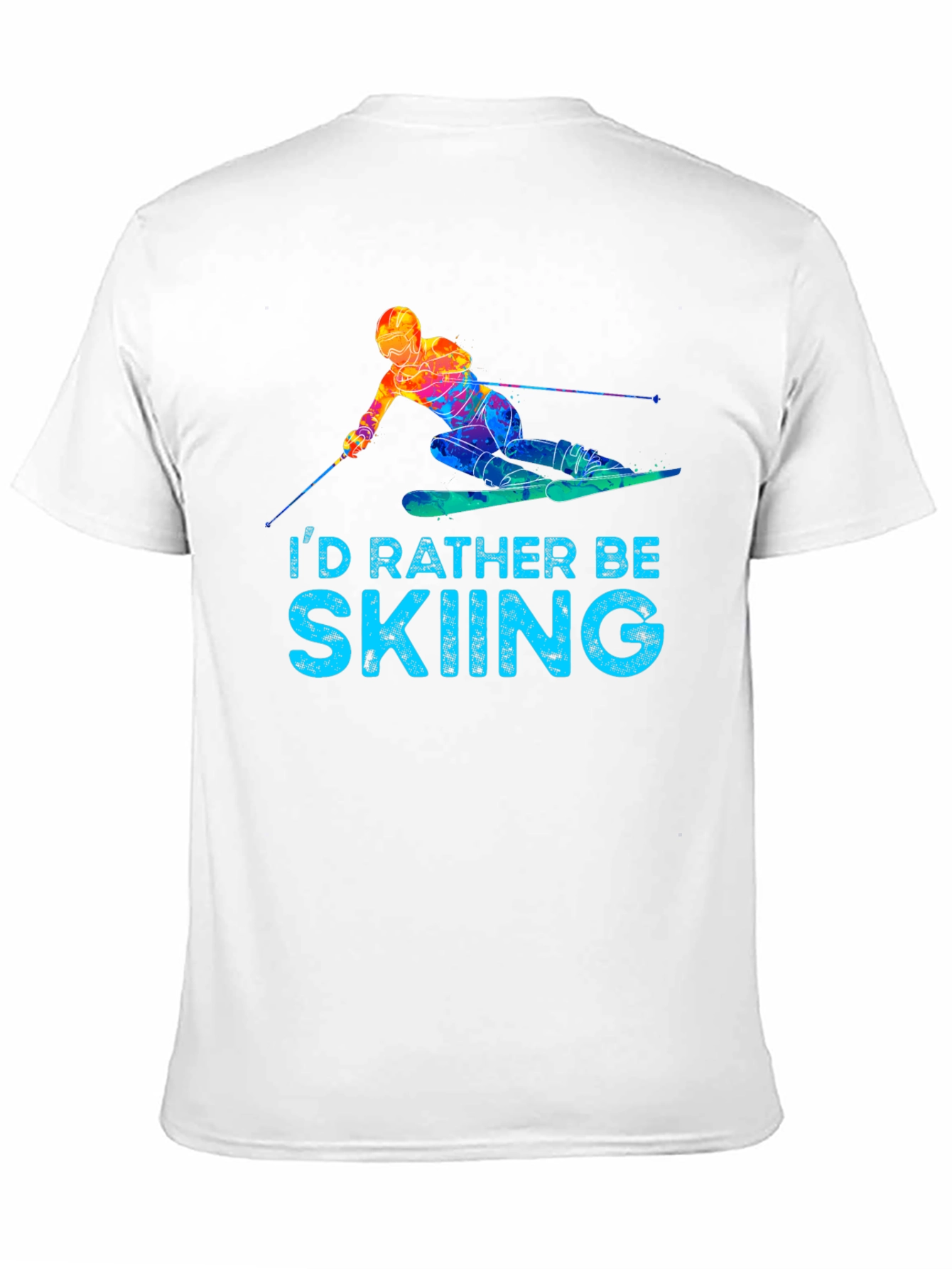 Black I'd Rather Be Skiing T-Shirt - Novelty Graphic Tee view 11