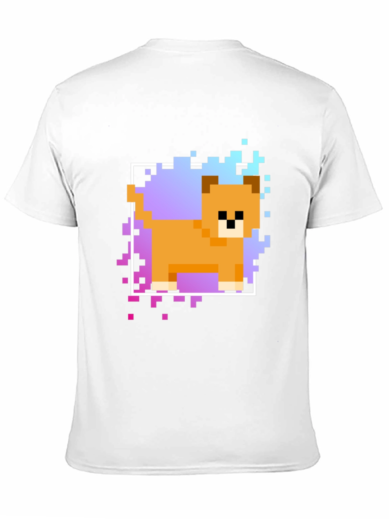 Black Pixel Dog Graphic T-Shirt - Trendy Casual Wear view 11