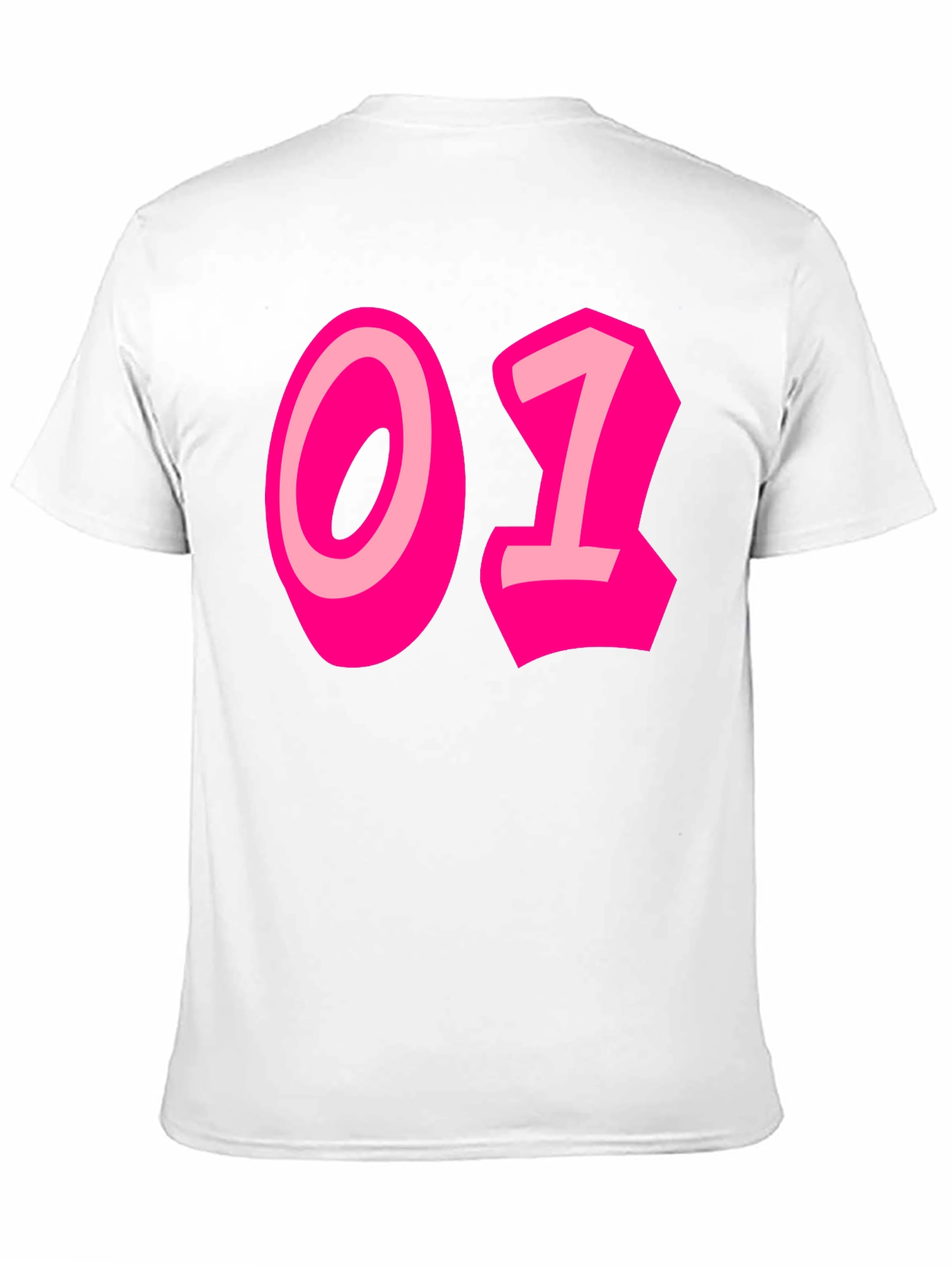 Black Black Tee with Bold Pink "01" Graphic view 11