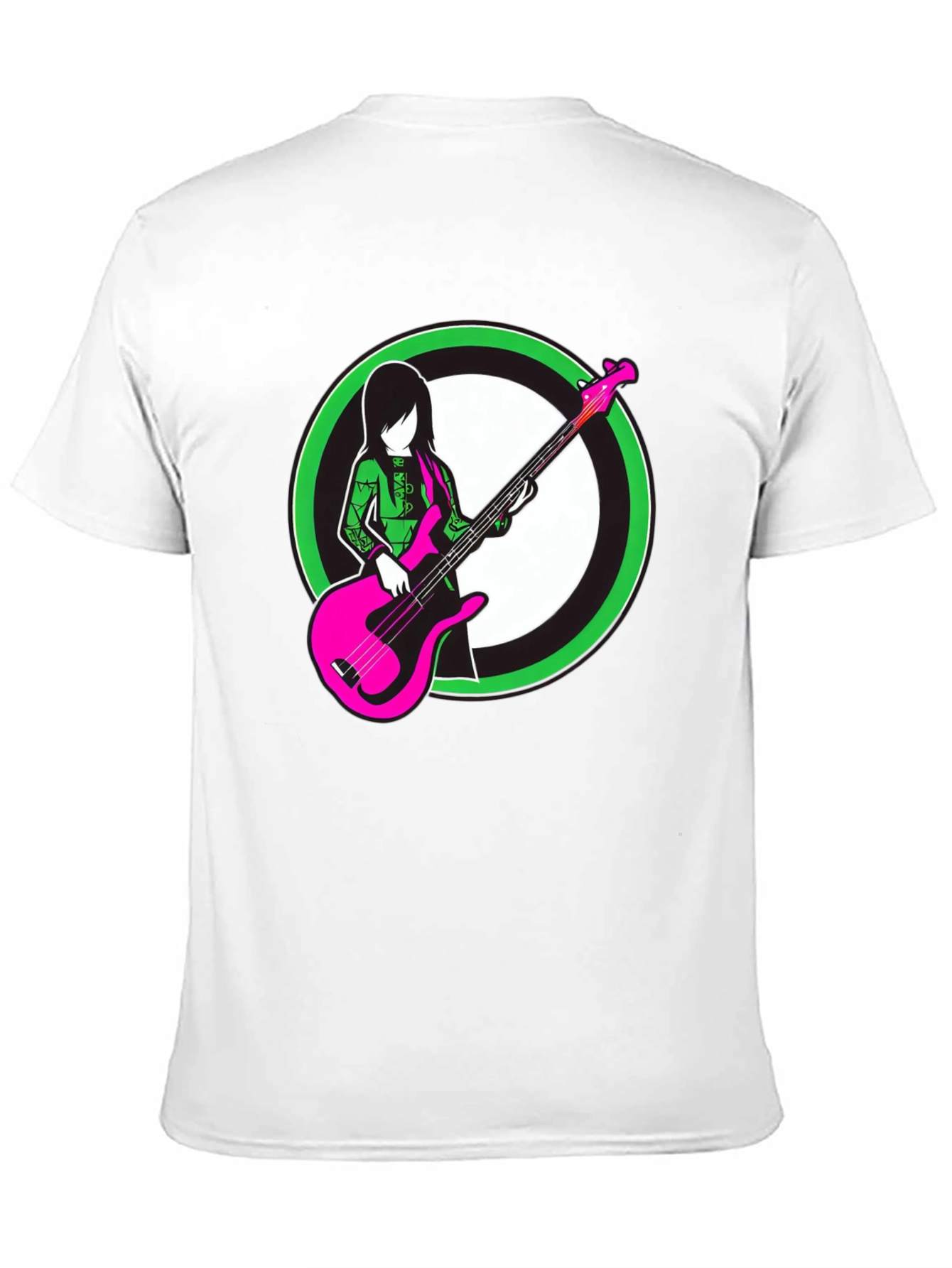 Black Cool Graphic Tee - Girl with Bass Guitar view 11