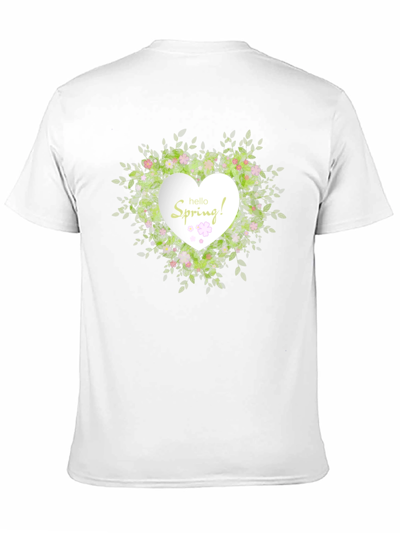 Black Spring Floral Heart T-Shirt - Black Cotton Tee view 11