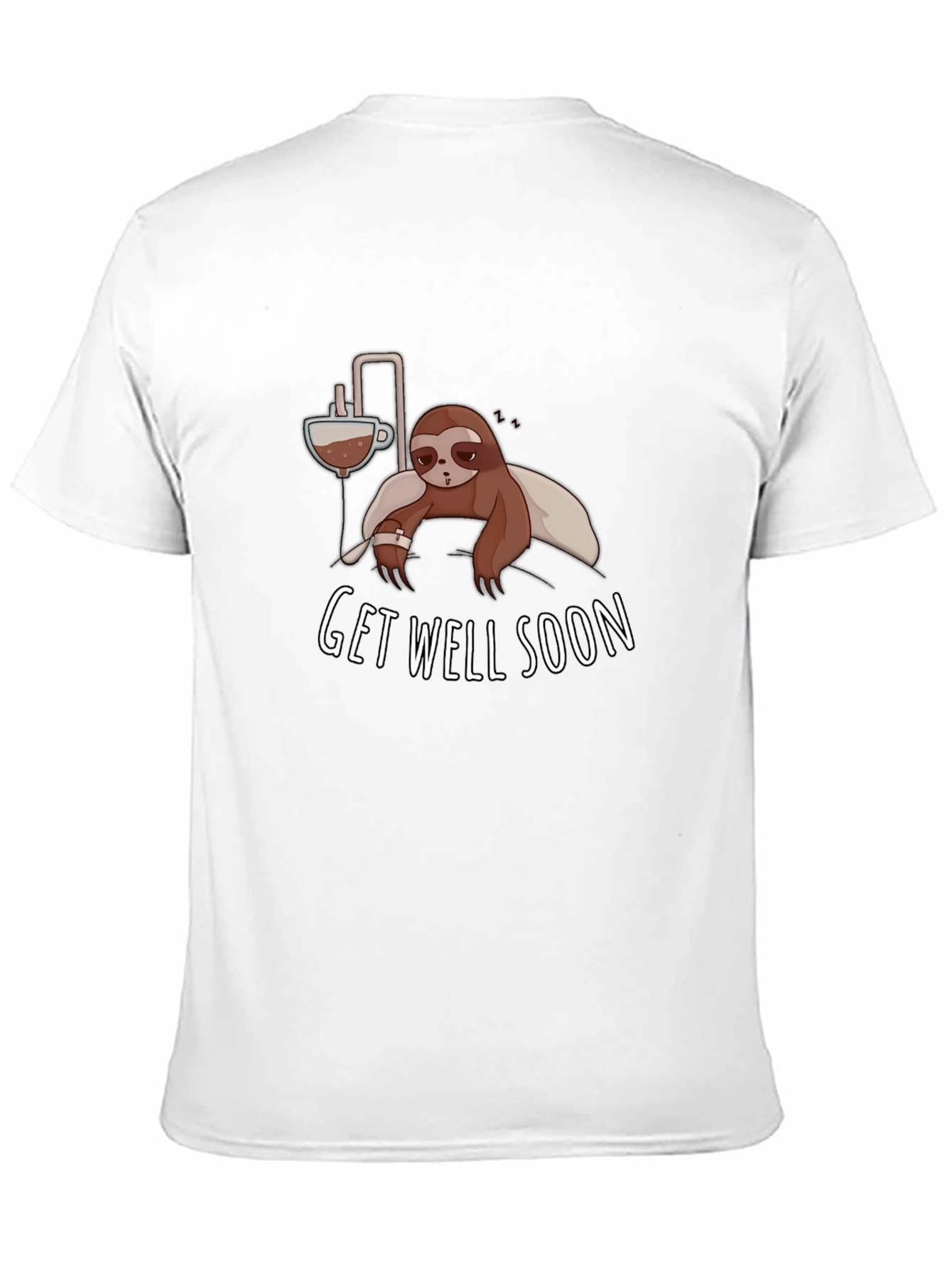 Black Get Well Soon Sloth Graphic T-Shirt view 11