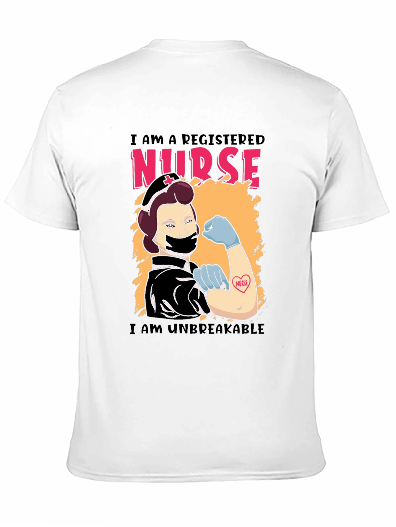 Black Registered Nurse Unbreakable Graphic T-Shirt view 11