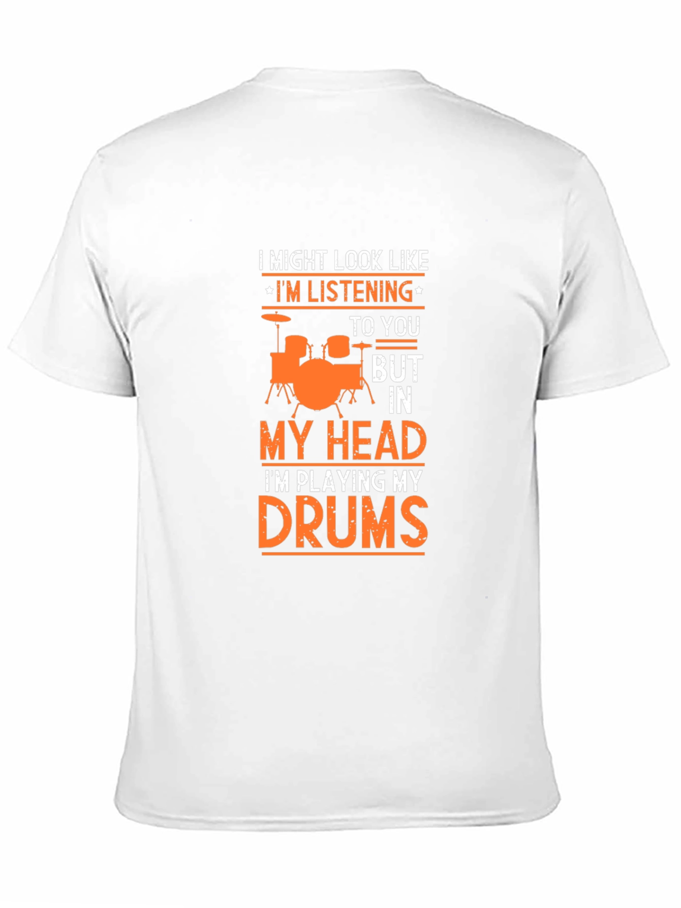 Black Drummer T-Shirt: "I Might Look Like I'm Listening" view 11
