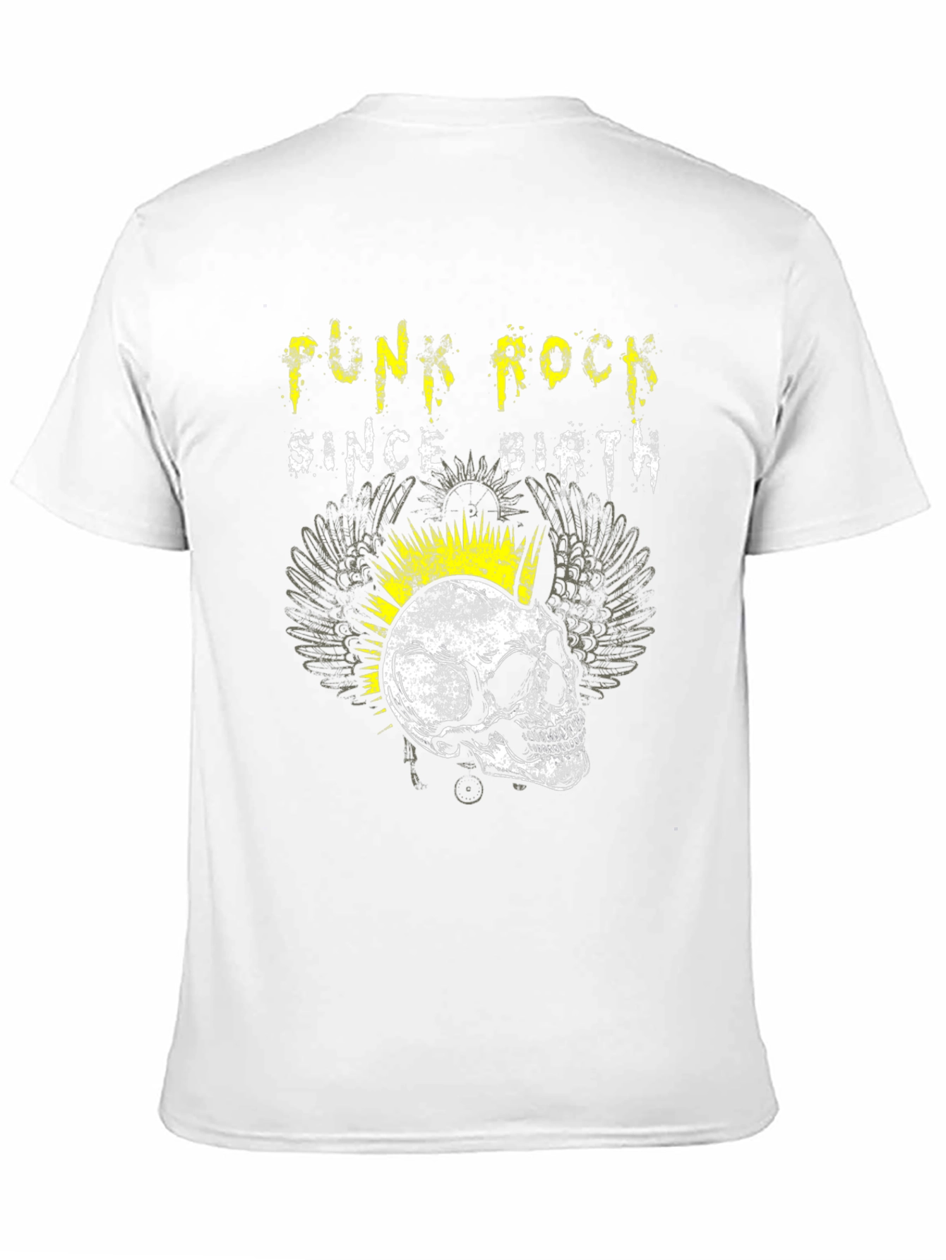 Black Punk Rock Since Birth Skull Graphic Tee view 11