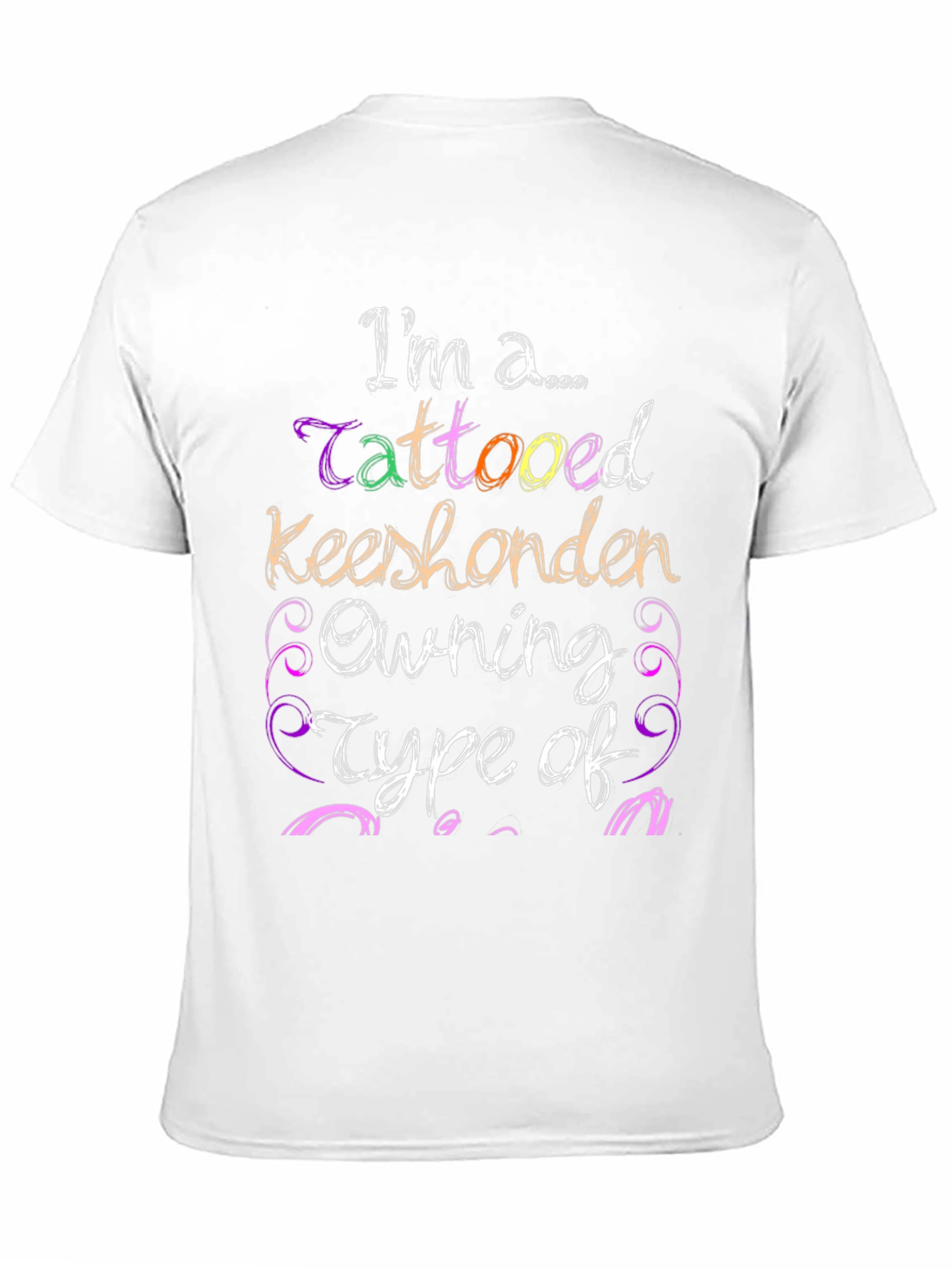 Black Tattooed Keeshonden Owning Type T-Shirt view 11