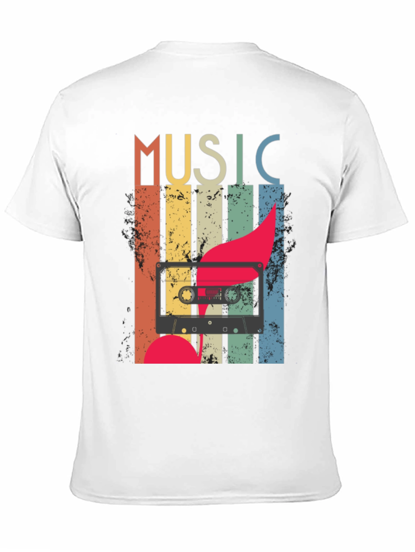 Black Retro Music Cassette T-Shirt - Vintage Style Tee view 11