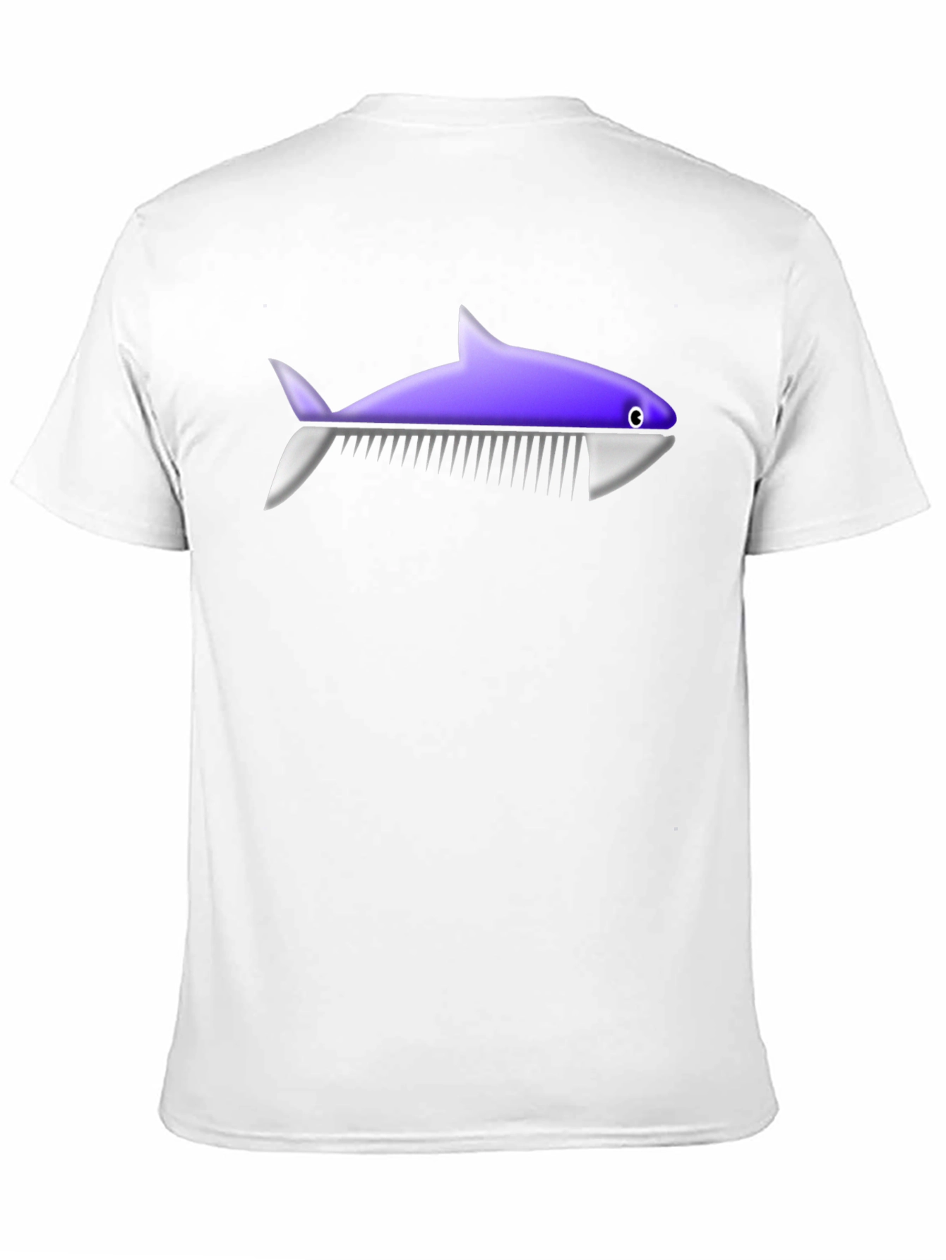 Black Novelty Shark Comb T-Shirt - Unique Graphic Tee view 11