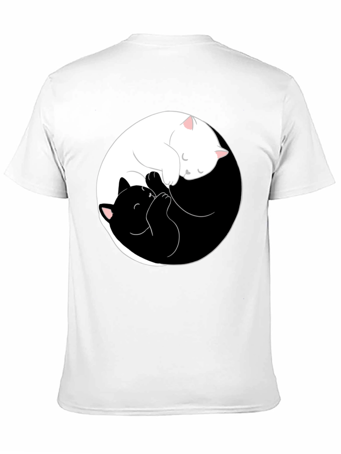 Black Yin Yang Cats T-Shirt - Black view 11