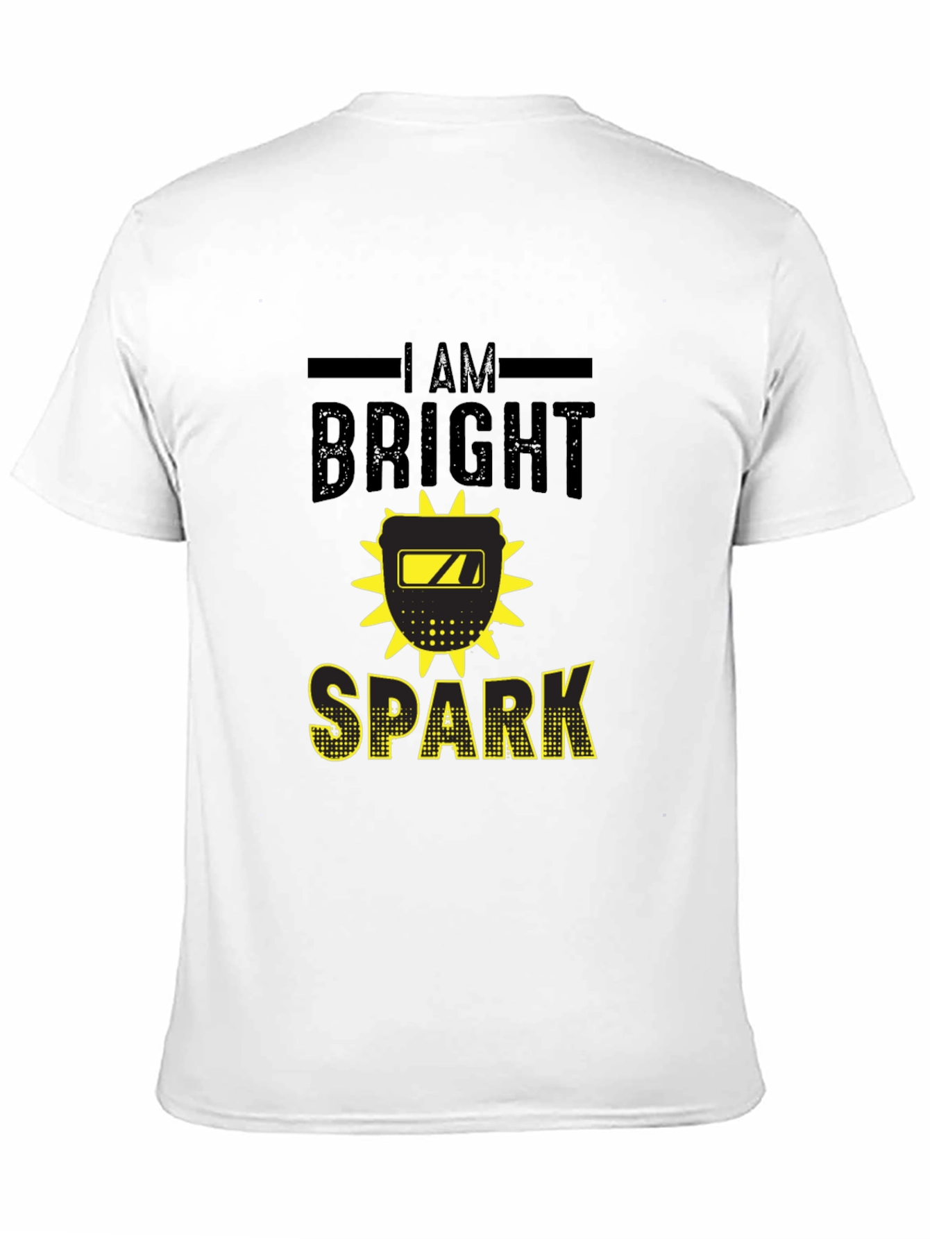 Black Bright Spark Welder T-Shirt - Black Cotton Tee view 11