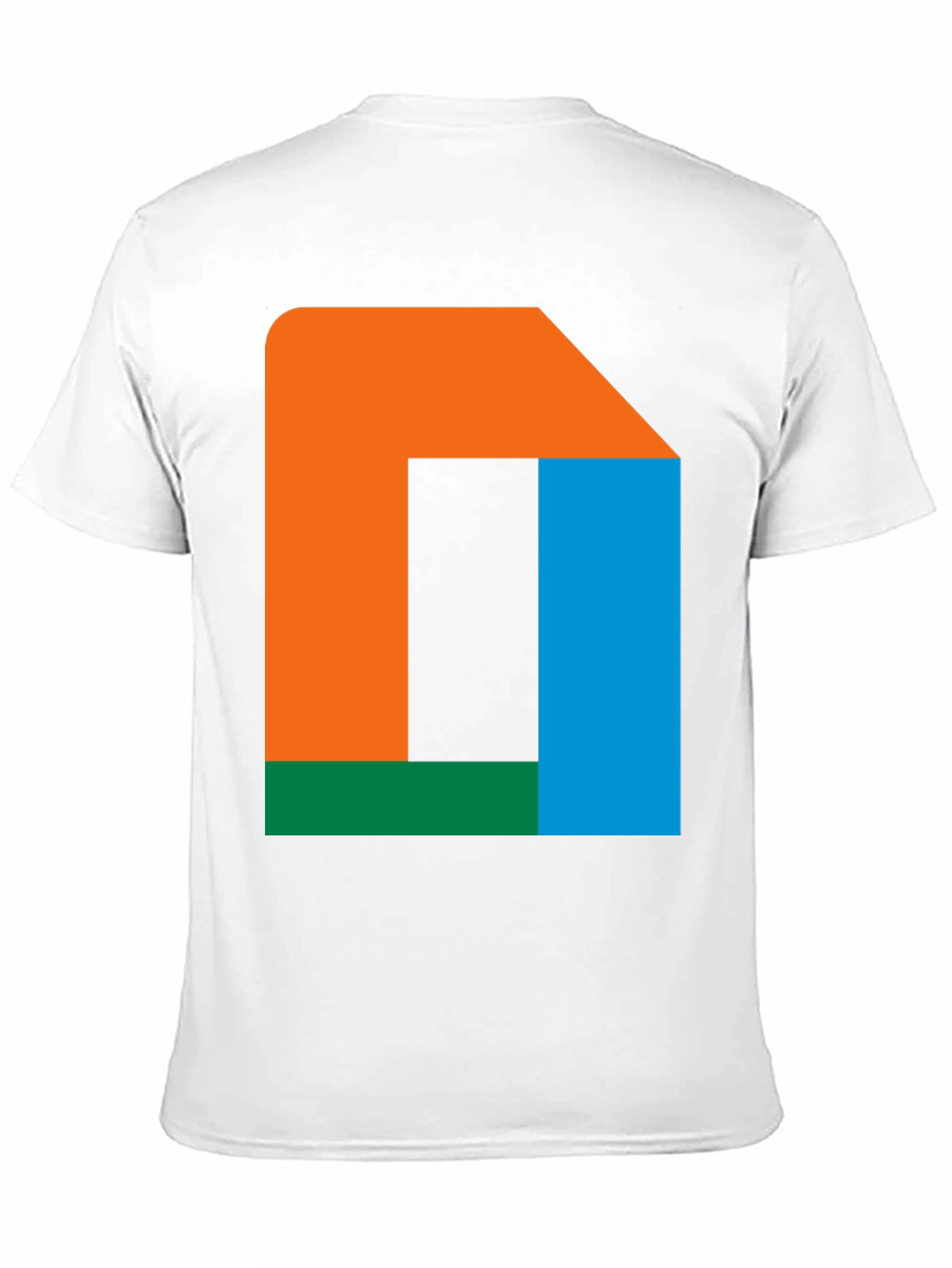 Black Abstract Color Block T-Shirt - Modern Geometric Design view 11