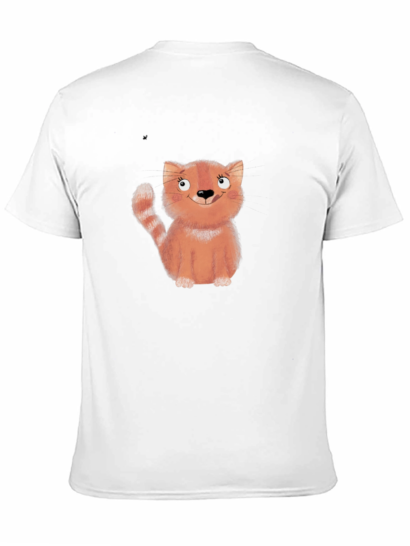 Black Cute Cartoon Cat Black T-Shirt view 11