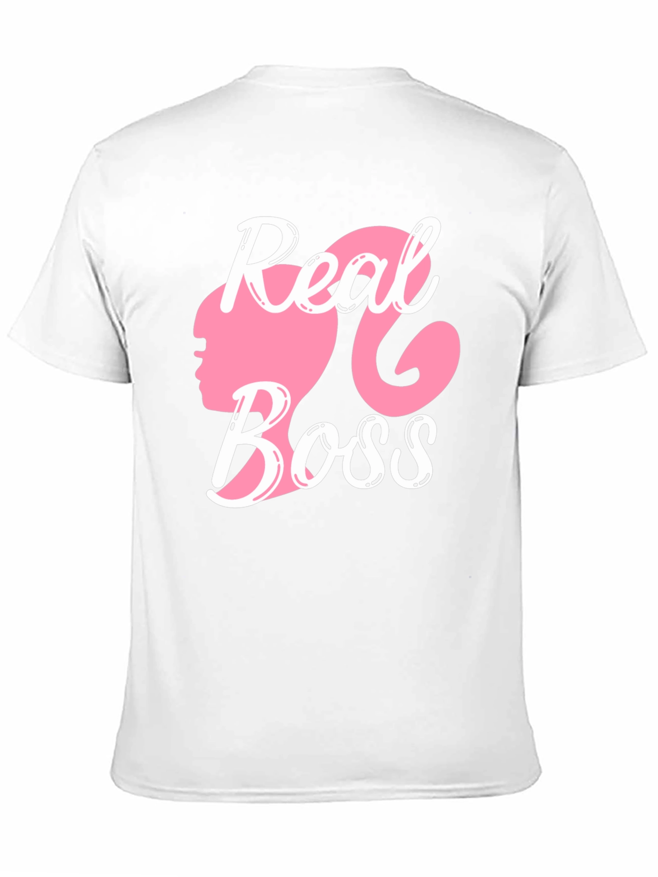 Black Real Boss T-Shirt Pink Silhouette view 11