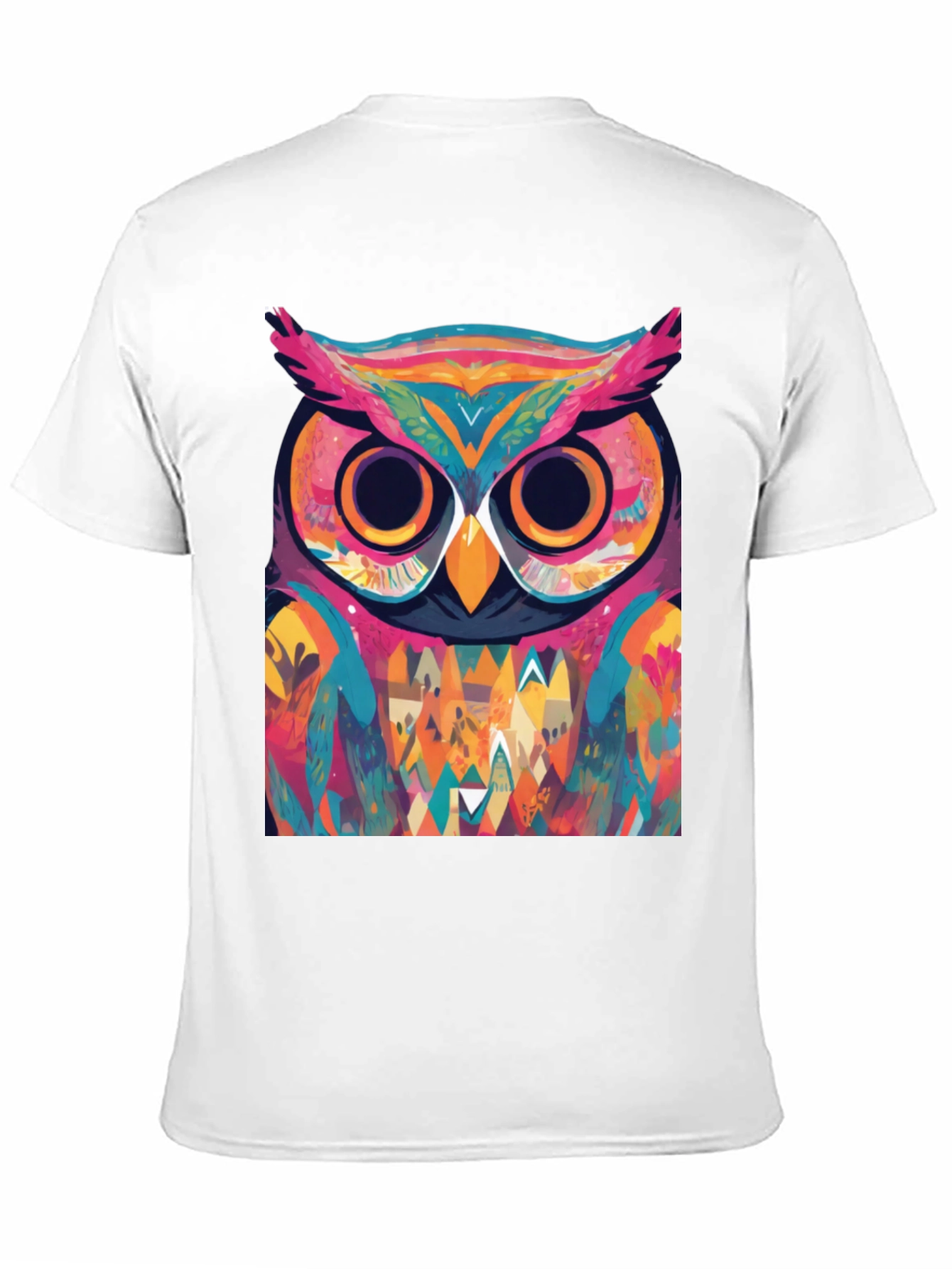 Black Abstract Owl Graphic Tee - Cool Colorful Design view 11