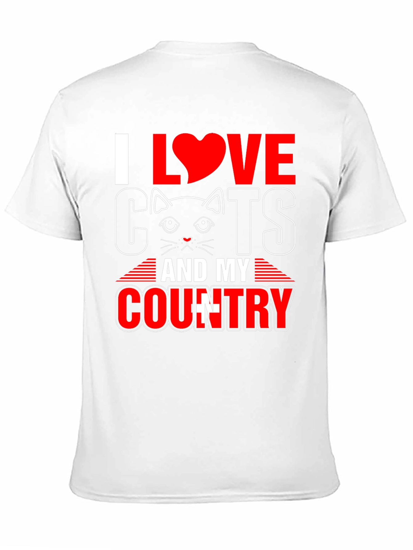 Black I Love Cats and My Country T-Shirt view 11