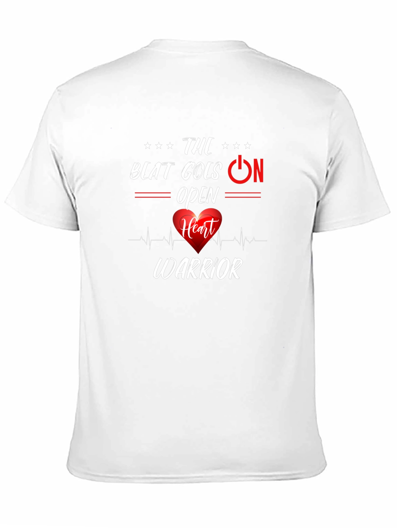 Black Heart Warrior Graphic Tee - Open Heart Surgery Recovery Shirt view 11