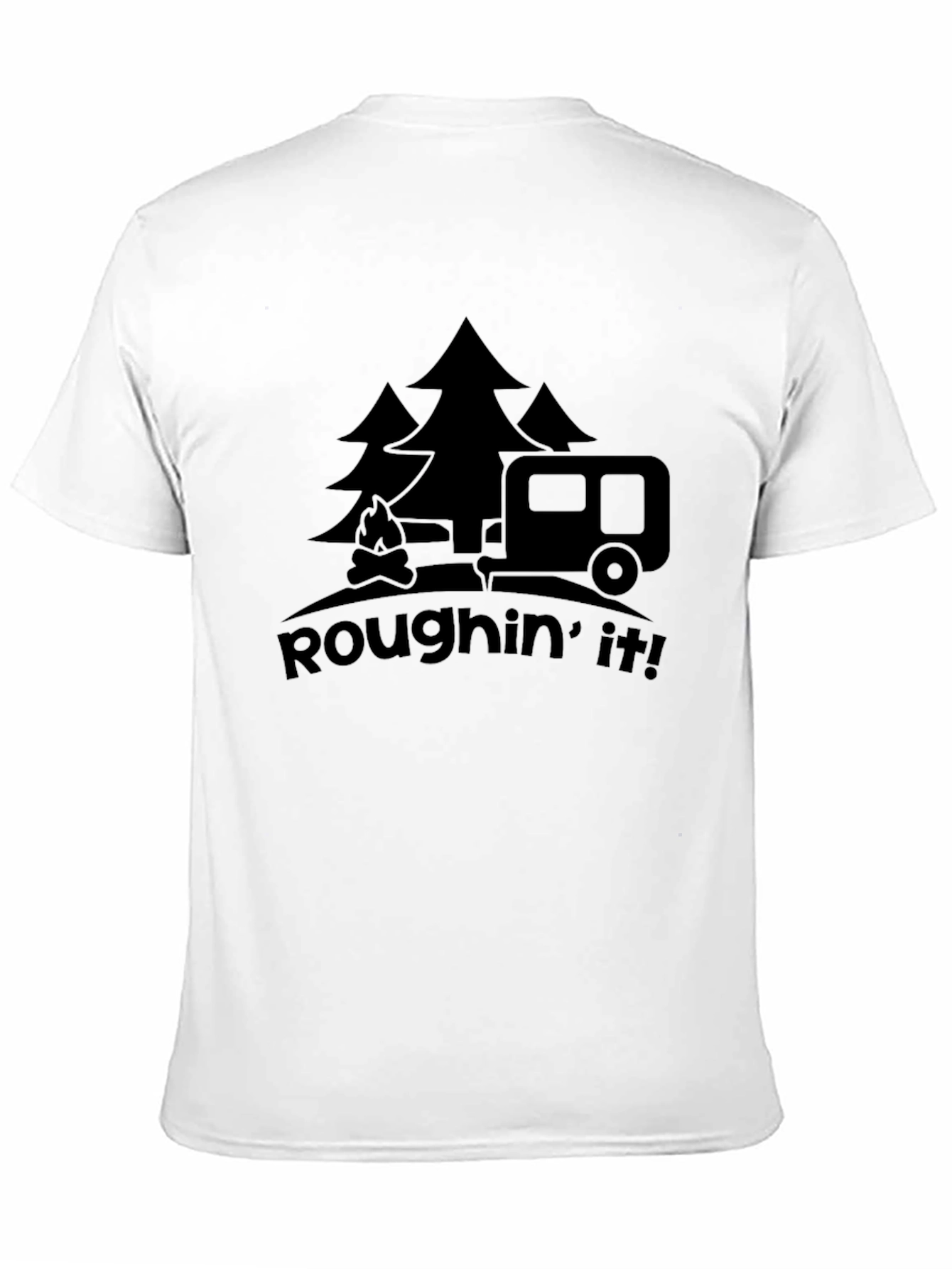 Black Roughin' It Camping T-Shirt - Outdoors Adventure Tee view 11