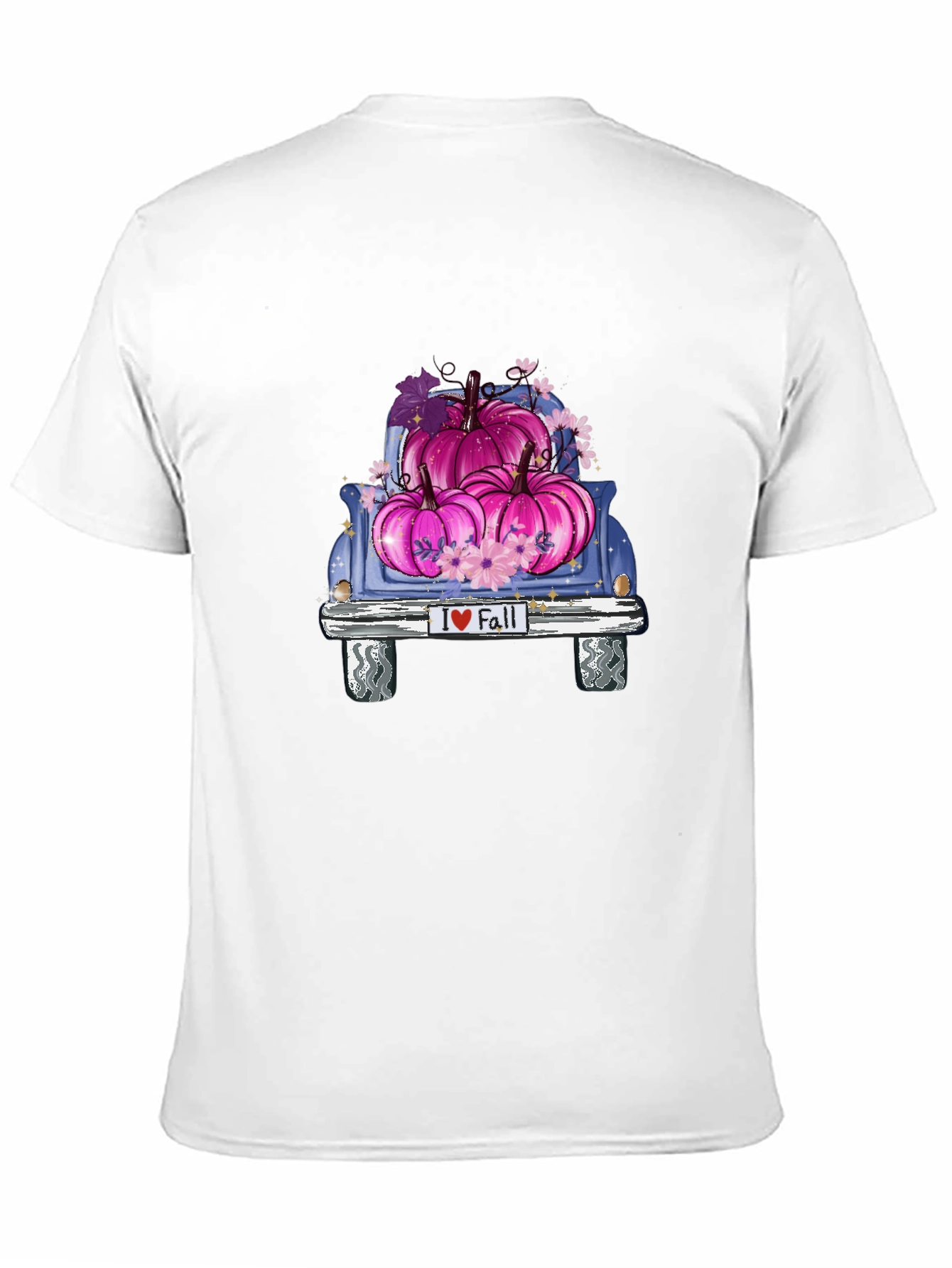 Black I Love Fall Pumpkin Truck Tee view 11